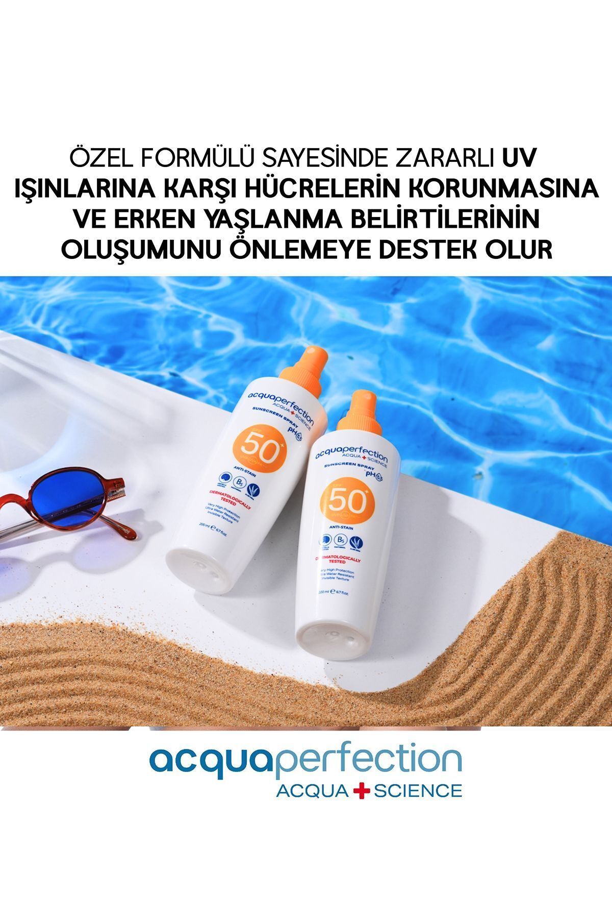 ACQUA PERFECTİON GÜNEŞ KORUYUCU SPREY SPF50 200ML UVA UVB KORUMASI. SUYA DAYANIKLI. LEKE ÖNLEYİCİ-