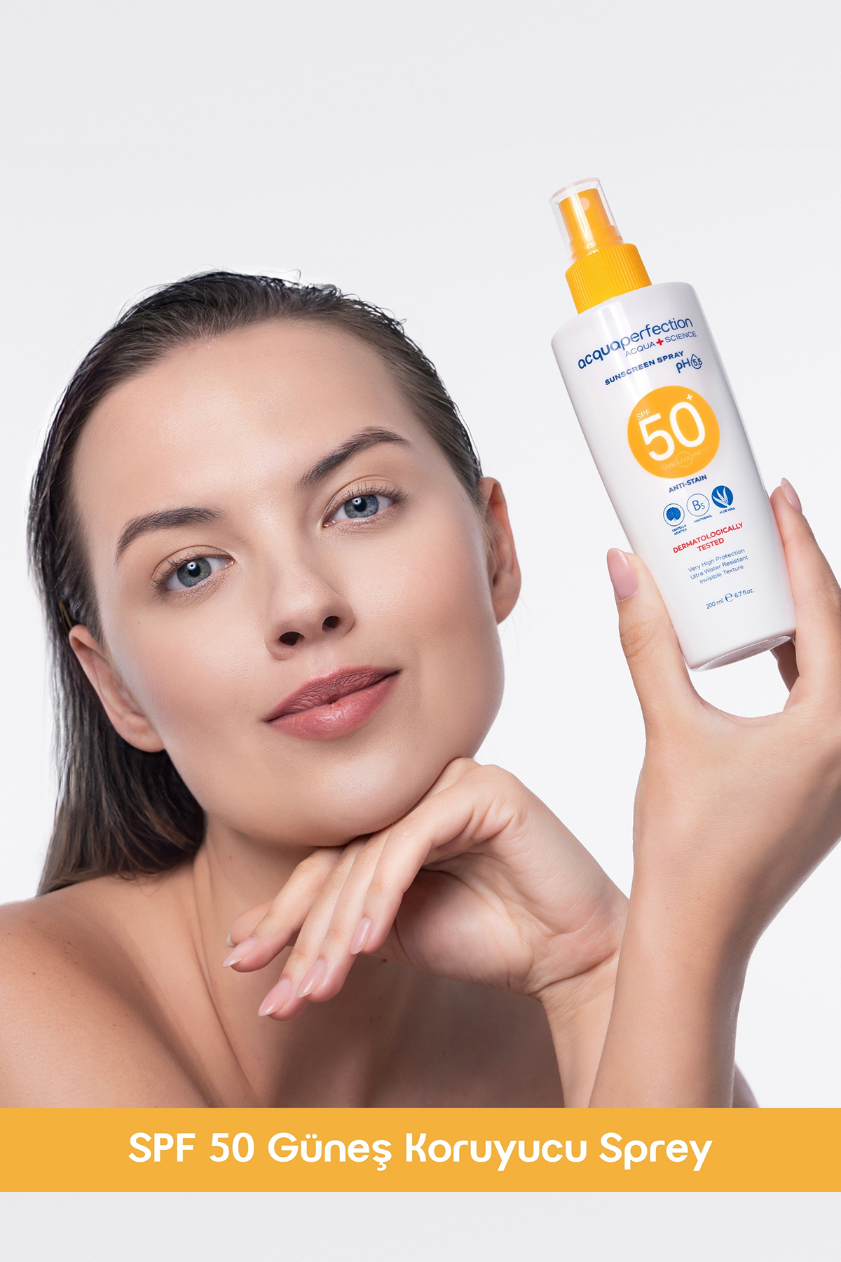 ACQUA PERFECTİON GÜNEŞ KORUYUCU SPREY SPF50 200ML UVA UVB KORUMASI. SUYA DAYANIKLI. LEKE ÖNLEYİCİ-