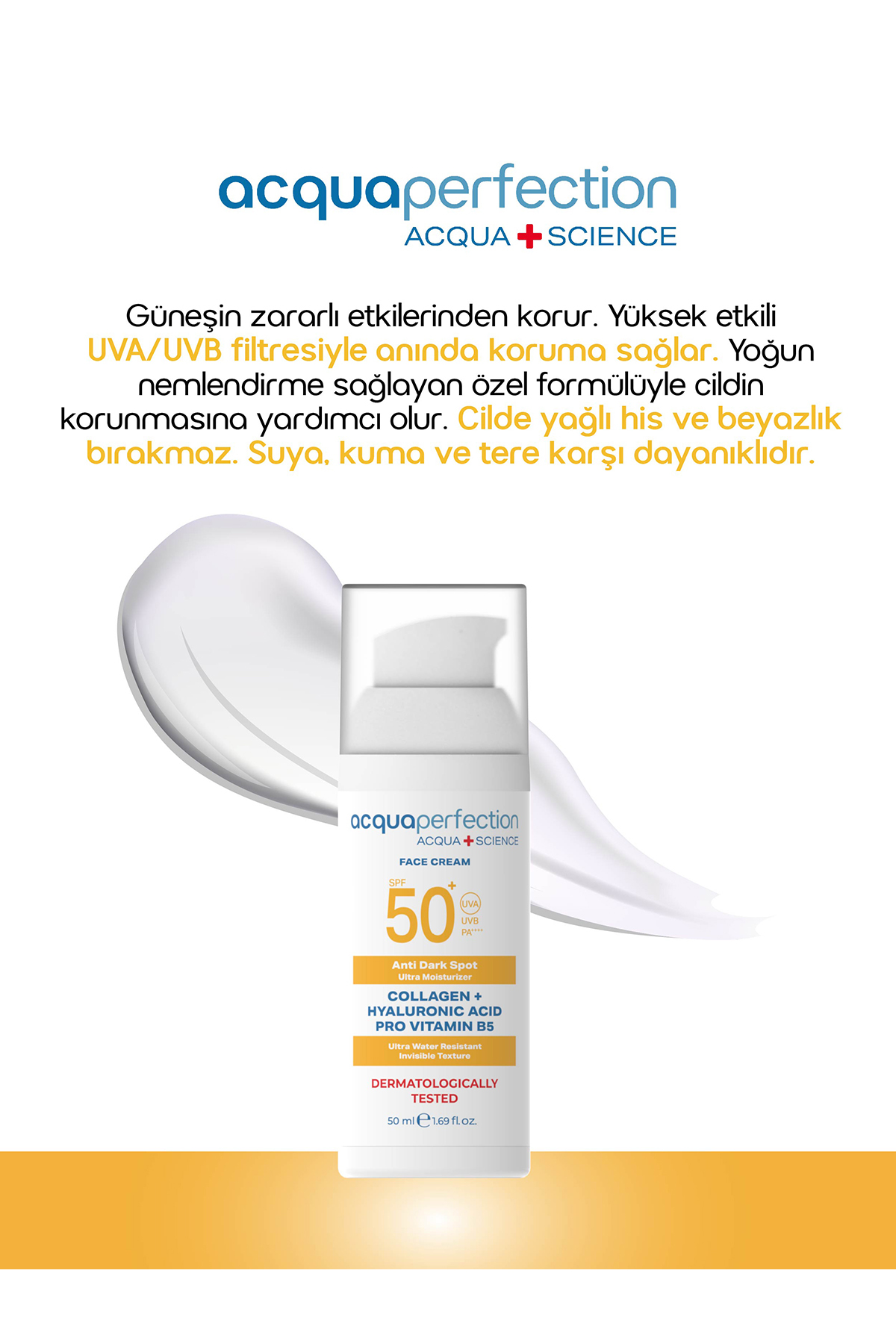 ACQUA PERFECTİON FACE CREAM ÇOK YÜKSEK KORUMALI GÜNEŞ KORUYUCULU YÜZ KREMİ 50ML-