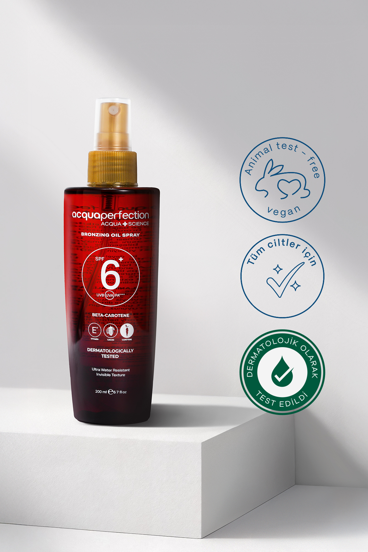 ACQUA PERFECTİON YOĞUN BRONZLAŞTIRICI YAĞ 200ML SPF 6 KORUMALI KAKAO KAROTEN YAĞ NEMLENDİRİCİ ETKİLİ-