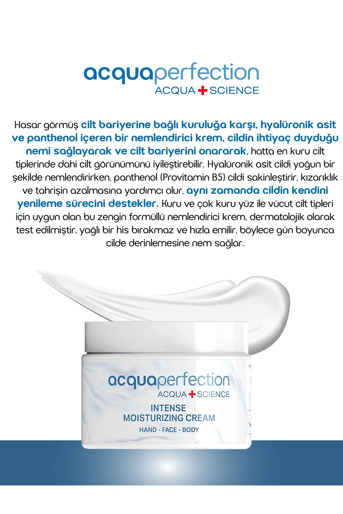 Acqua Perfection Intense Moisturizing Yoğun Nemlendirici El - Yüz - Vücut Kremi 300ml-