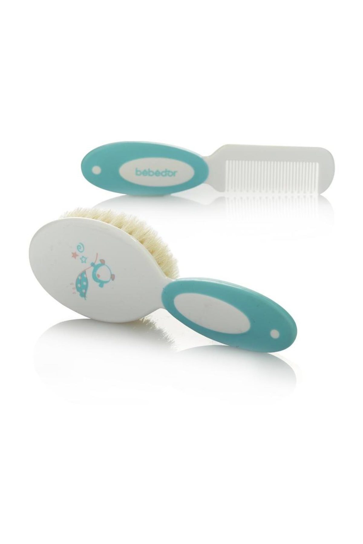 BEBEDOR BEBEK DOĞAL SAÇ FIRÇASI VE TARAK SETİ-