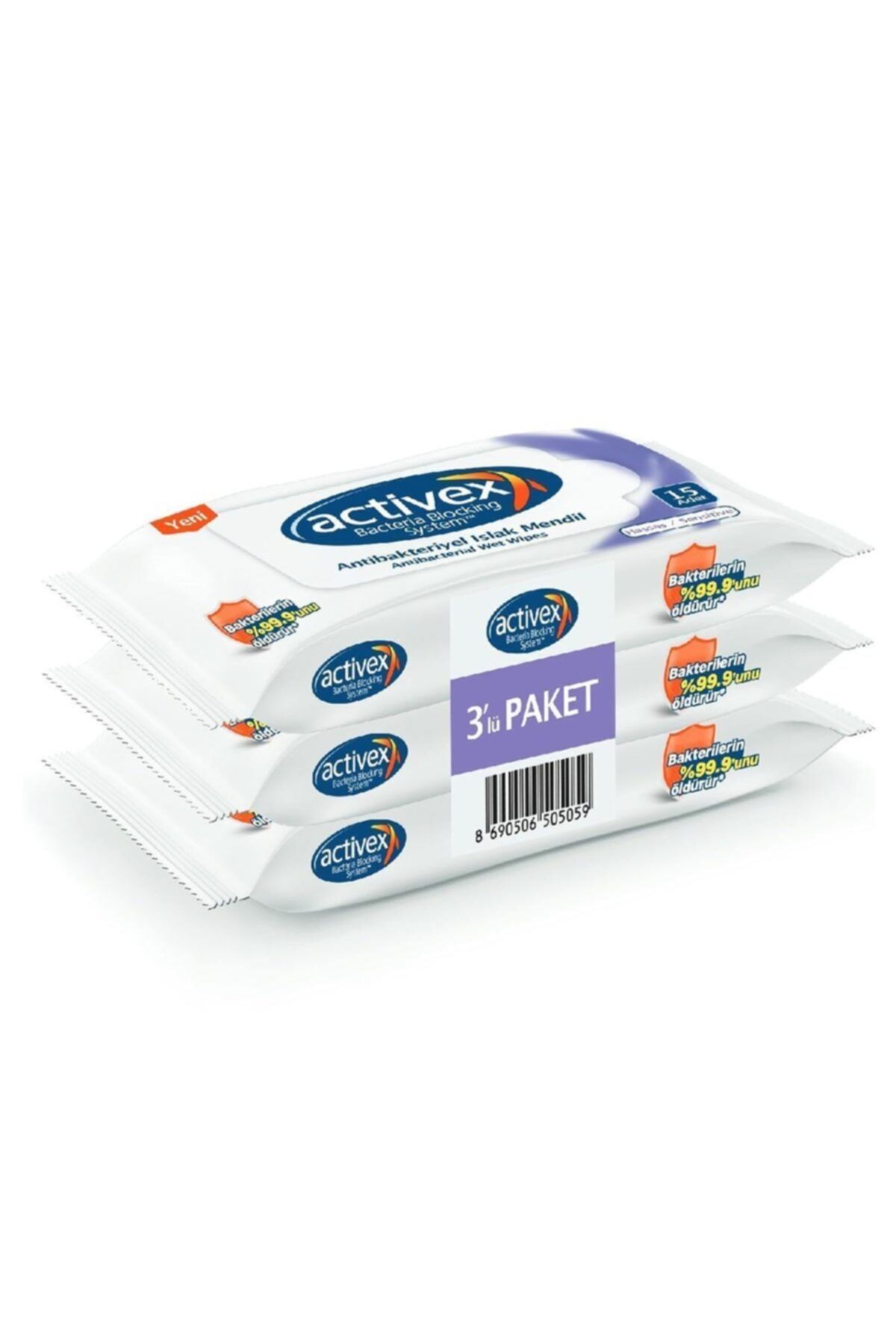 ANTİBAKTERİYEL ISLAK MENDİL HASSAS 3 ADET CEP BOY-