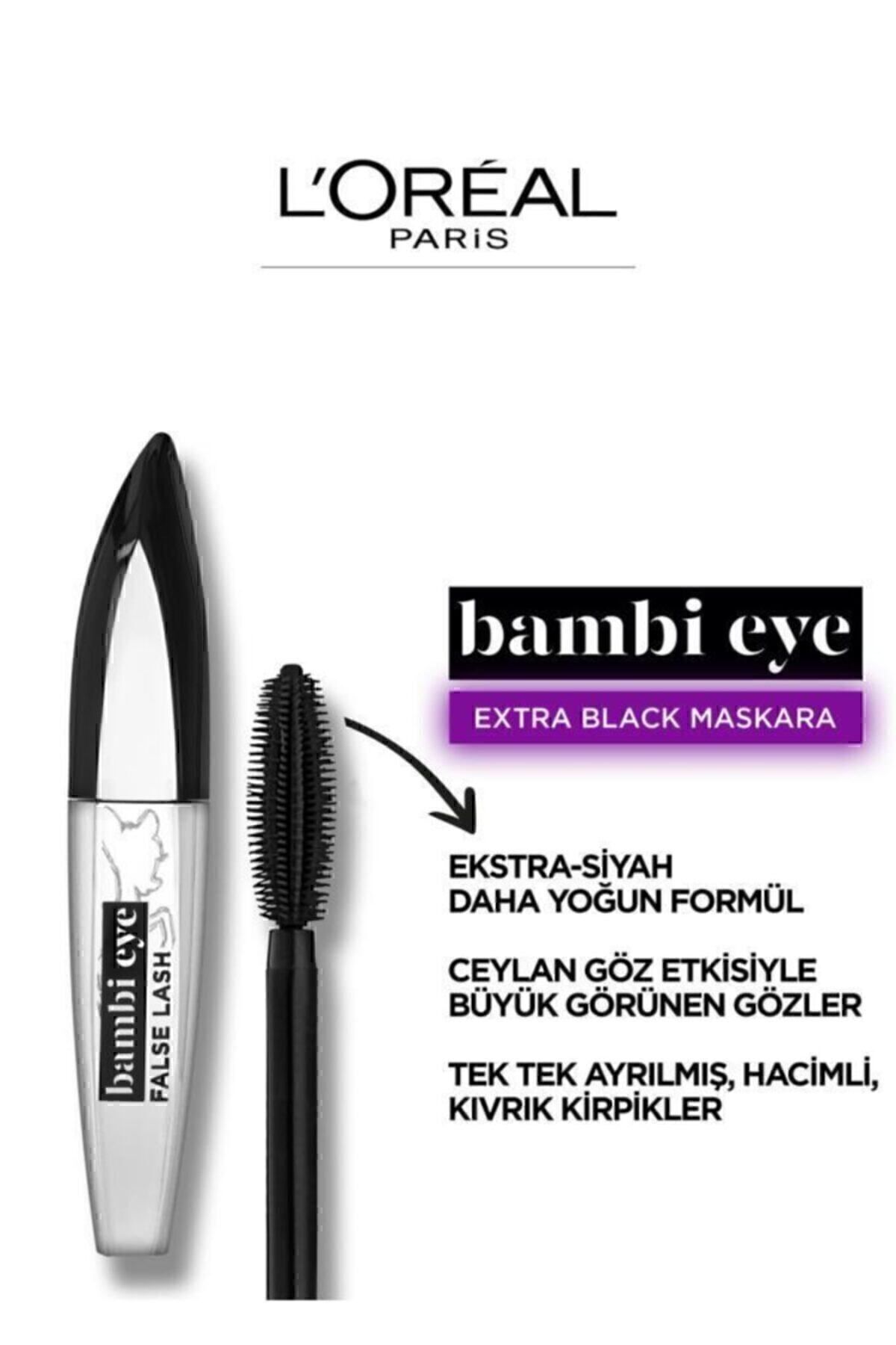 LOREAL PARİS BAMBİ EYE EXTRA BLACK CEYLAN GÖZ ETKİLİ MASKARA-