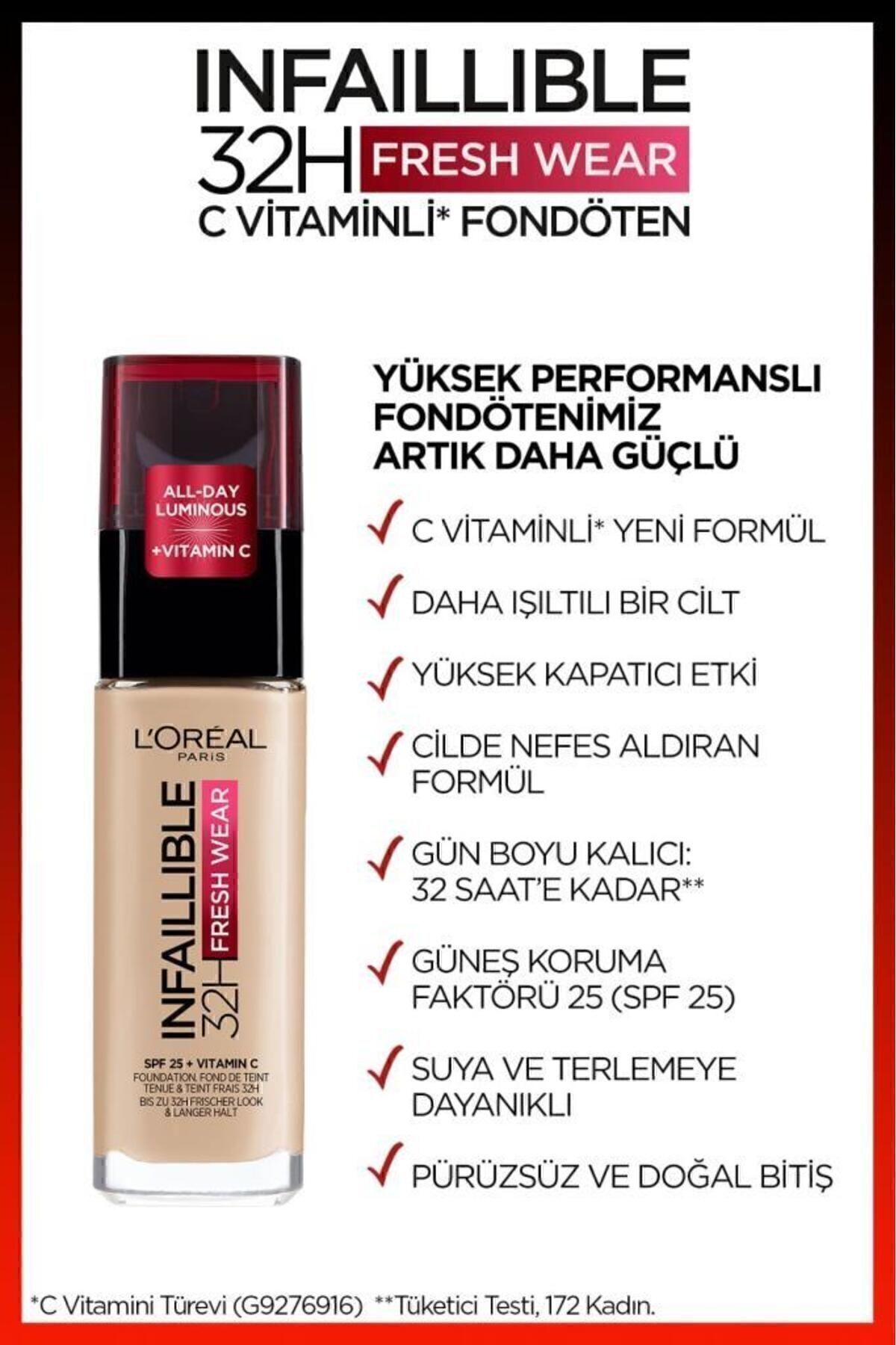 LOREAL PARİS UZUN SÜRE KALICI FONDÖTEN 120 VANİLLA-