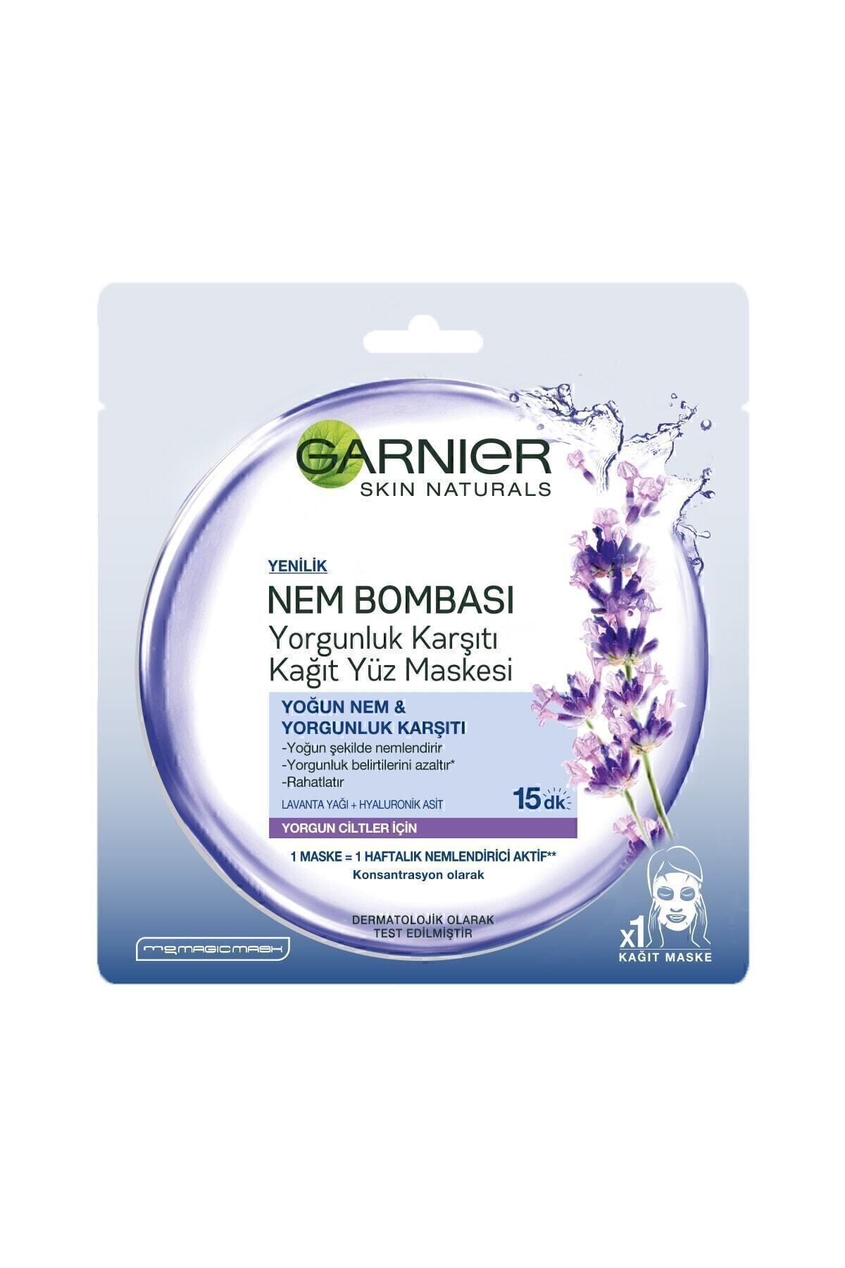 garnier Lavanta Yağı ve Hyaluronik Asit Yorgunluk maske-