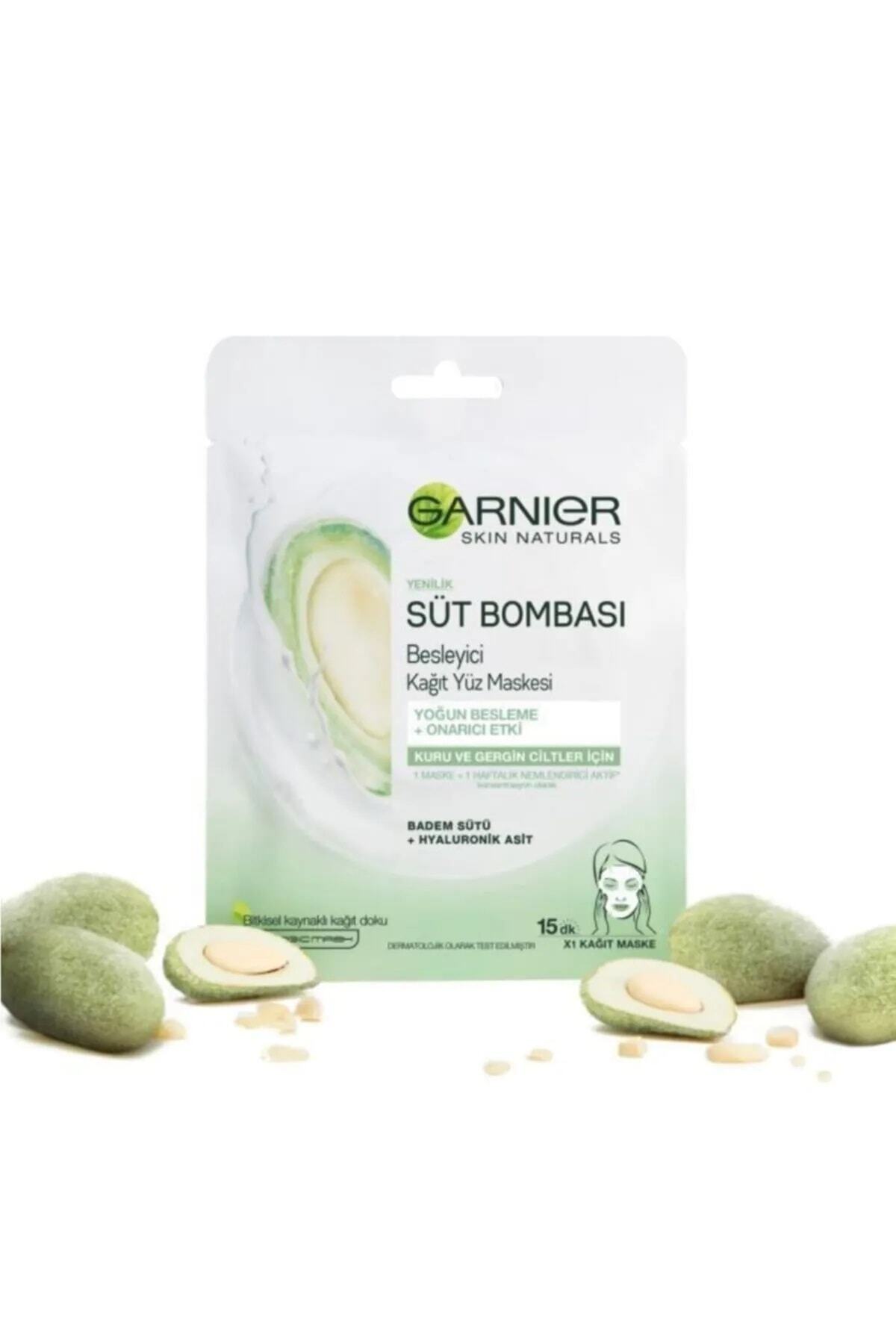 GARNİER SÜT BOMBASI BESLEYİCİ BADEM SÜTÜ KAĞIT YÜZ MASKESİ-