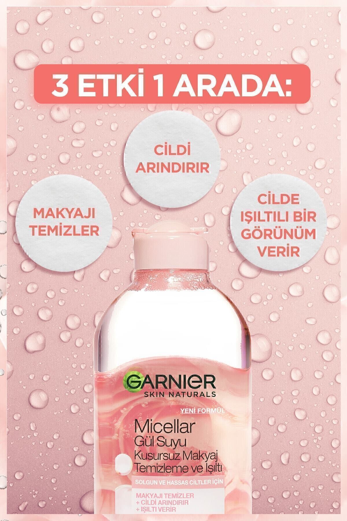 GARNİER MİCELLAR GÜL SUYU MAKYAJ TEMİZLEME SUYU 400ML-