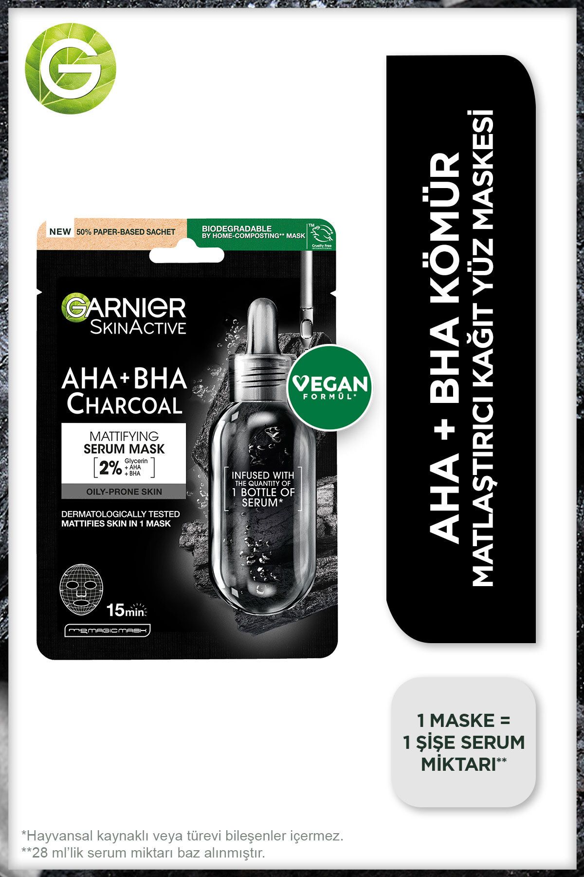 GARNİER SİYAH YOSUNLU GÖZENEK SIKILAŞTIRICI KAĞIT-