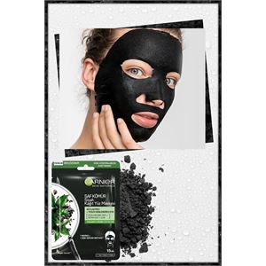 GARNİER KÖMÜR VE SİYAH ÇAYLI MATLAŞTIRICI KAĞIT YÜZ MASKESİ-