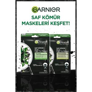 GARNİER KÖMÜR VE SİYAH ÇAYLI MATLAŞTIRICI KAĞIT YÜZ MASKESİ-