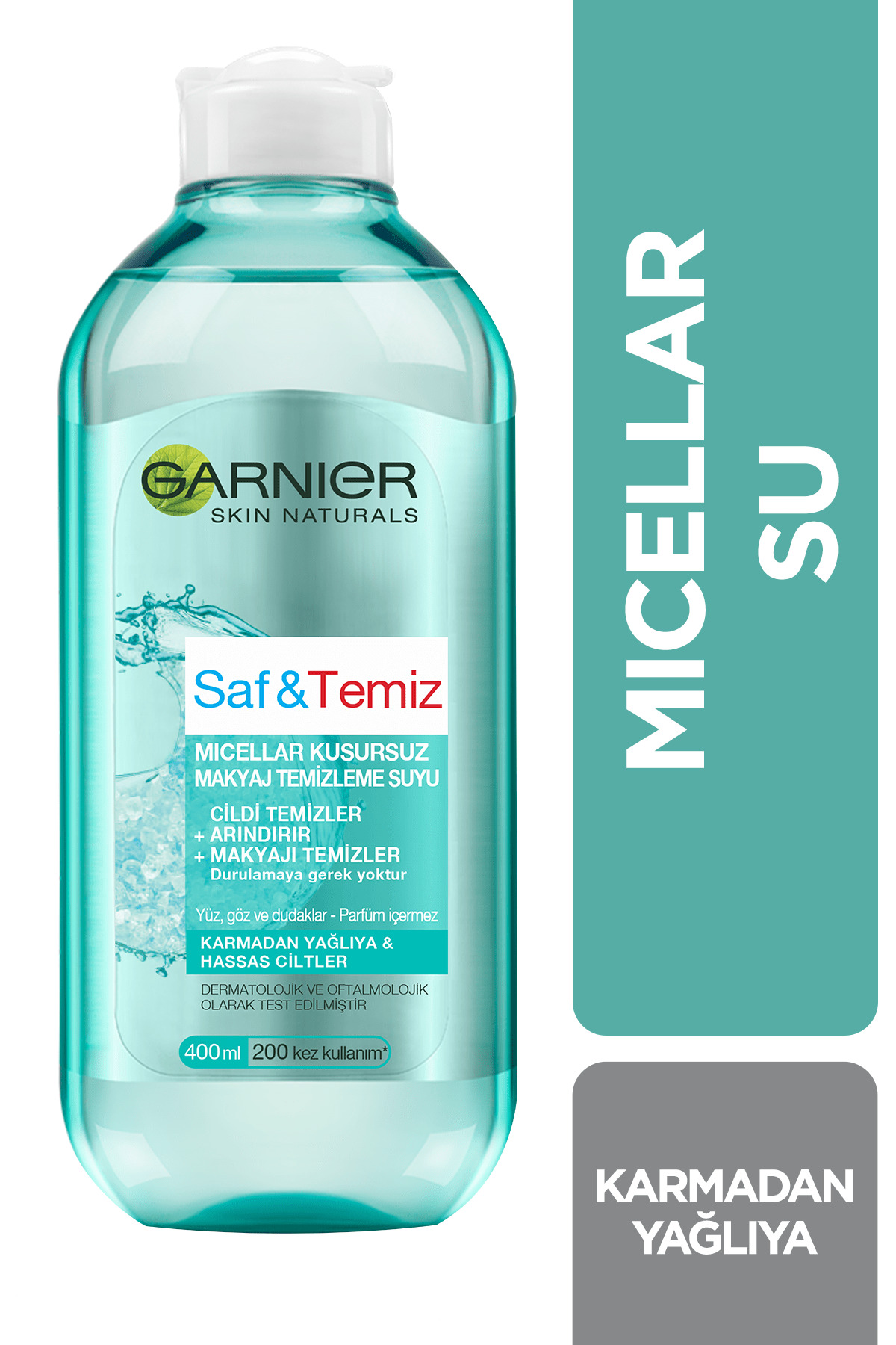 GARNİER SAF & TEMİZ MİCELLAR KUSURSUZ MAKYAJ TEMİZLEME SUYU 400ML-