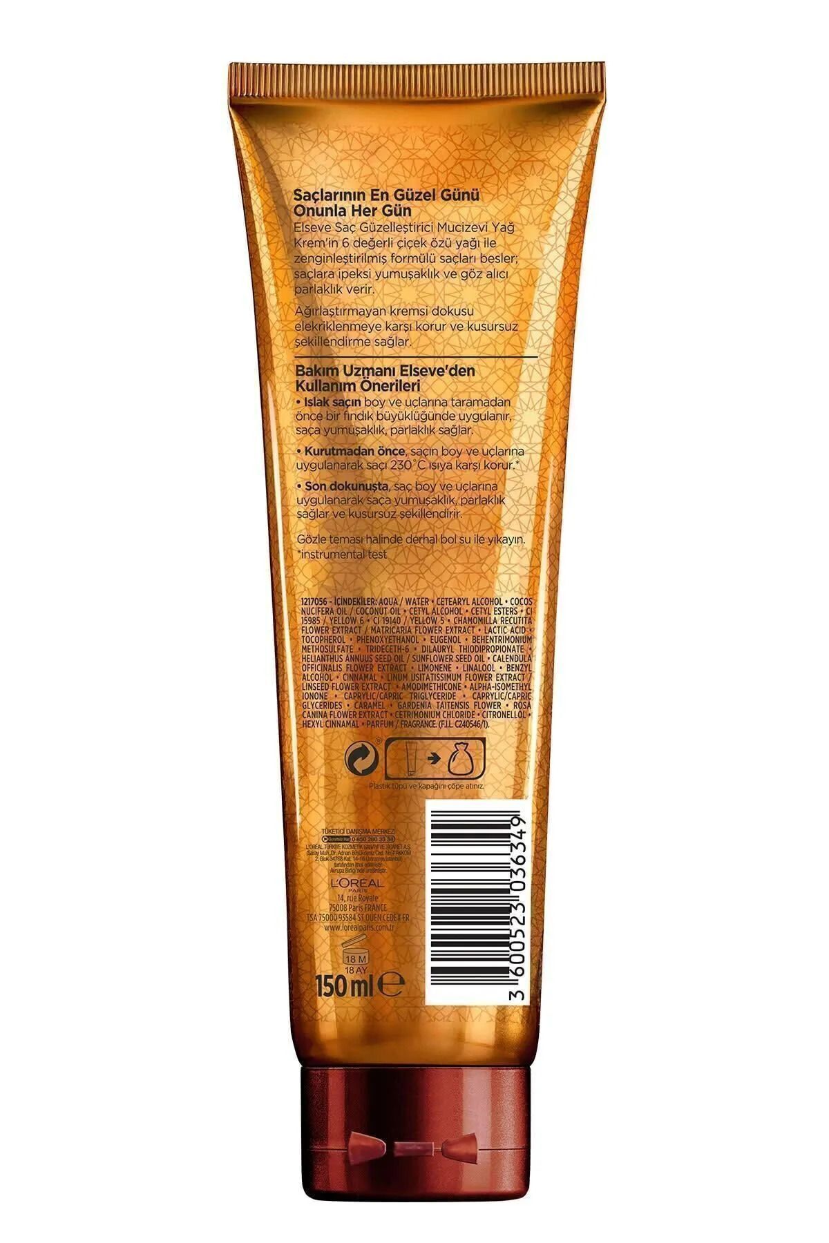 LOREAL ELSEVE MUCİZEVİ YAĞ BESLEYEN VE ŞEKİL VEREN SAÇ KREMİ 150ML-