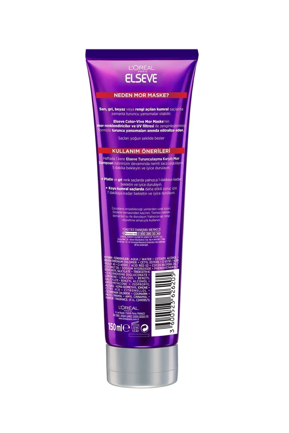 ELSEVE COLOR-VİVE PURPLE MASKE SİLVER MOR MASKE 150 ML-