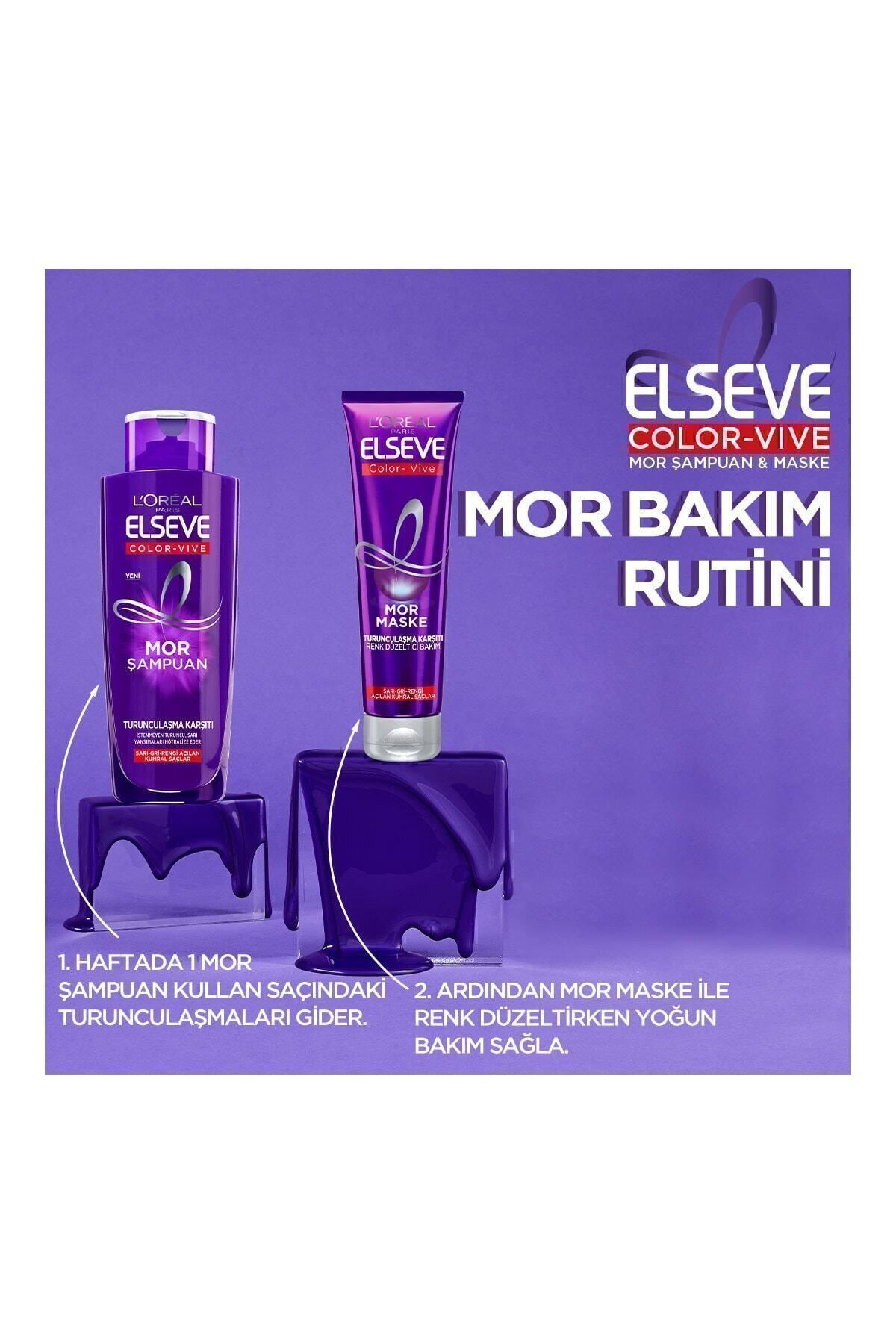 ELSEVE COLOR-VİVE PURPLE MASKE SİLVER MOR MASKE 150 ML-