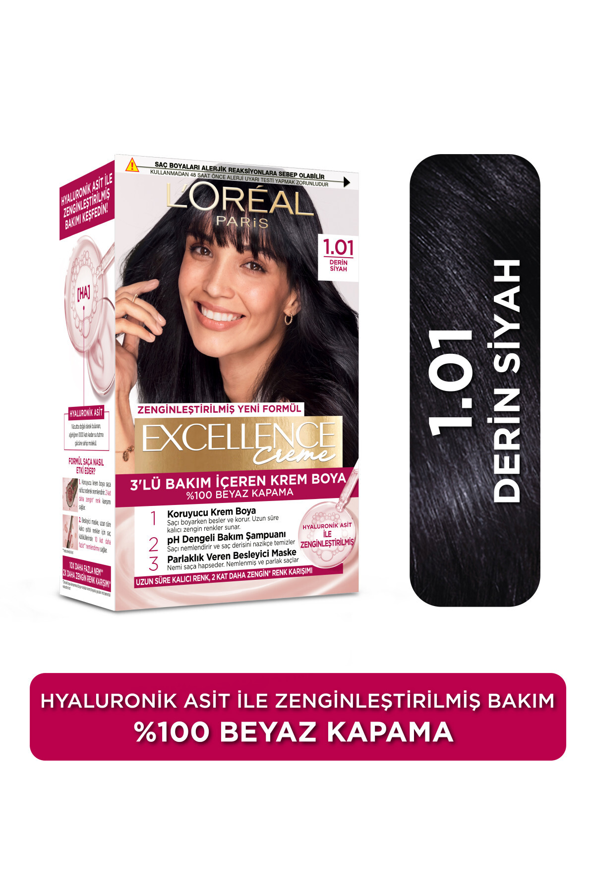 LOREAL PARİS EXCELLENCE 1.01 KREM SAÇ BOYA  DERİN-
