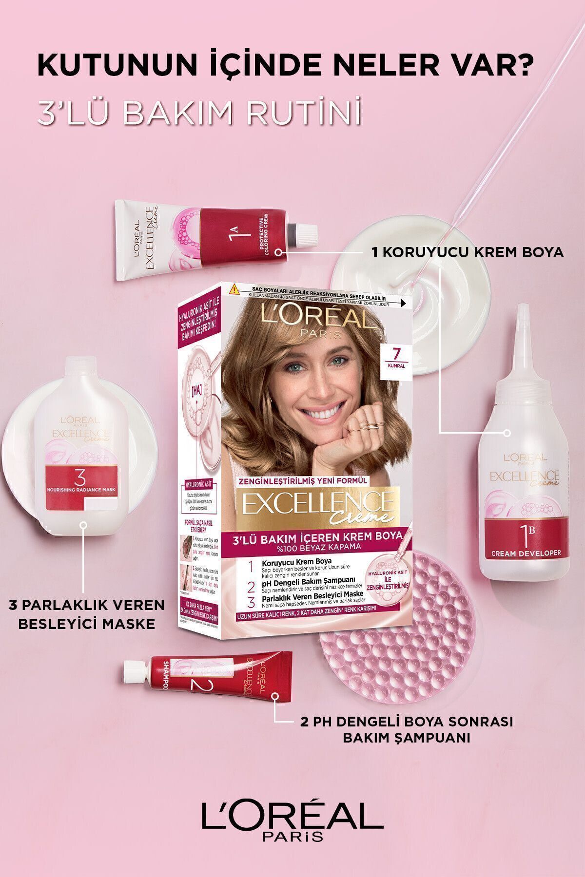 LORÉAL PARİS EXCELLENCE 7.1 CREME SAÇ BOYAKUMRAL-