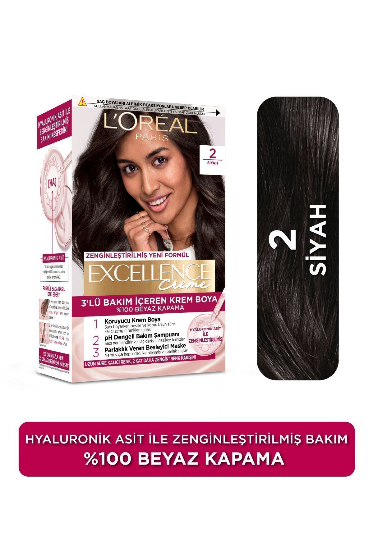 LOREAL PARİS EXCELLENCE 2 SİYAH SET SAÇ BOYASI-