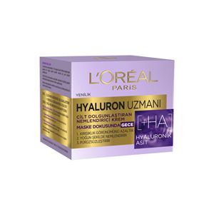 LOREAL PARİS NEMLENDİRİCİ KREM GECE HYALURON UZMAN NEMLENDİRİCİ 50ML-