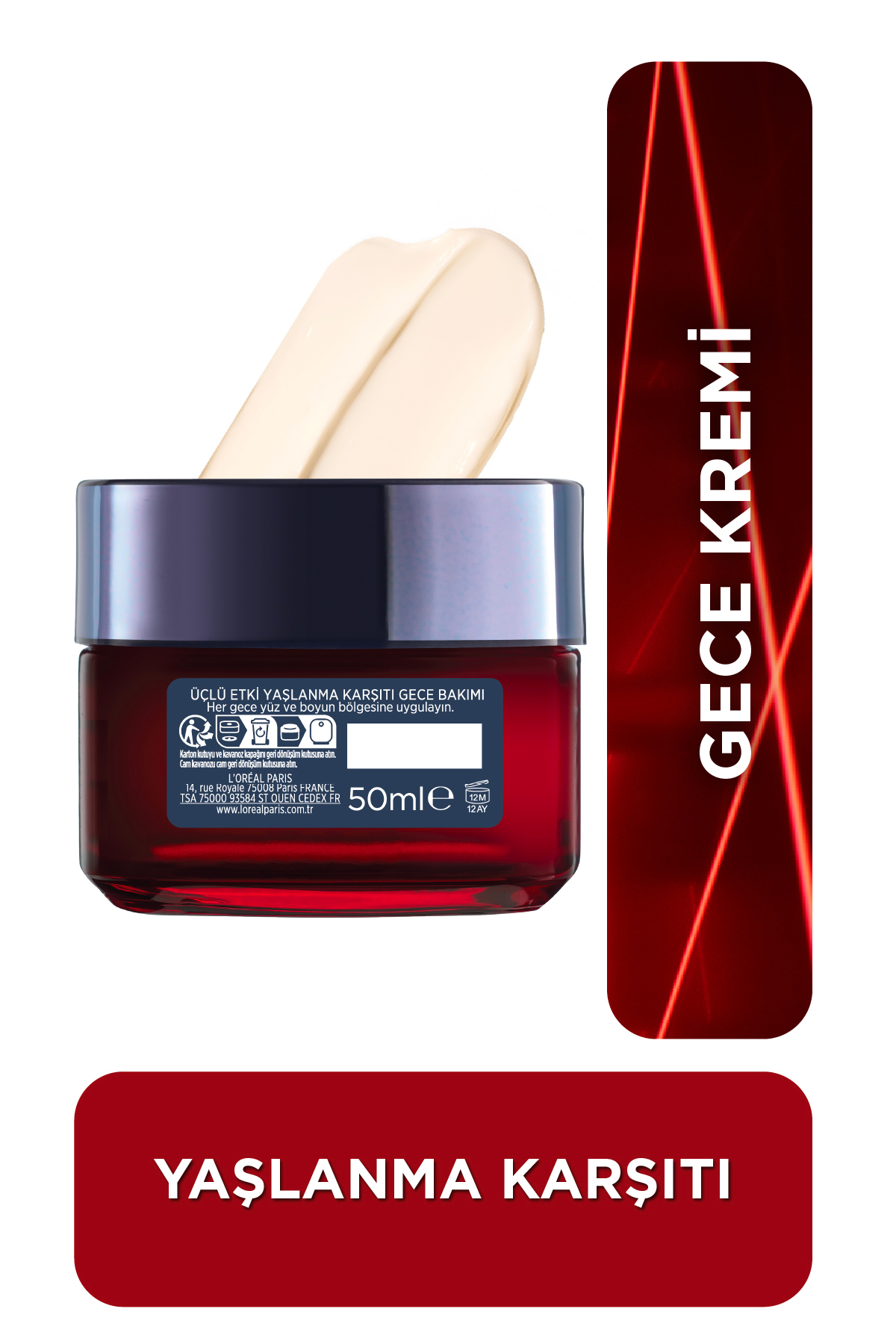 LOREAL PARİS YAŞLANMA KARŞITI GECE KREMİ 50 ML-