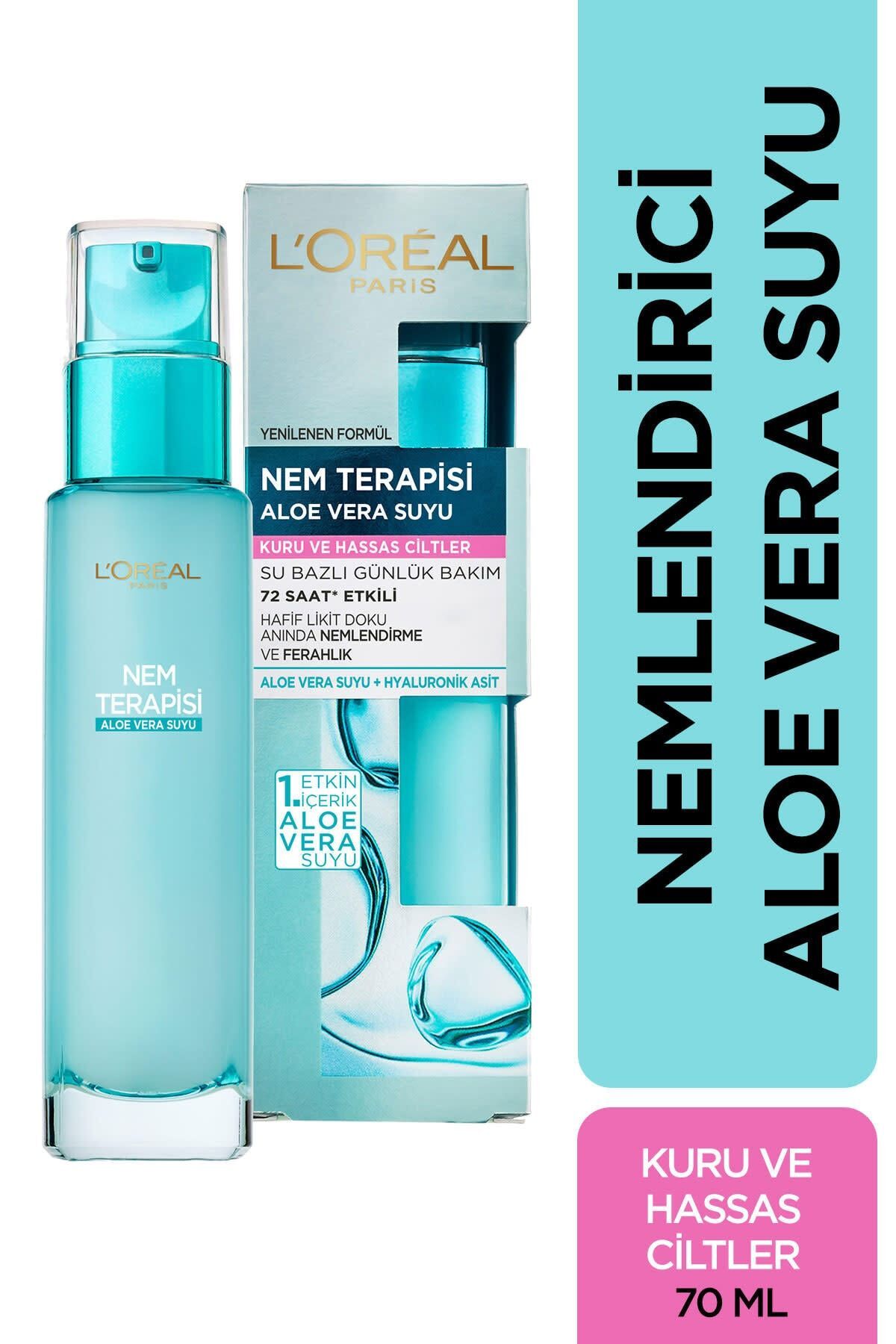 L'OREAL PARİS NEM TERAPİSİ ALOE VERA SUYU KURU VE HASSAS CİLTLER İÇİN NEMLENDİRİCİ 70ml-