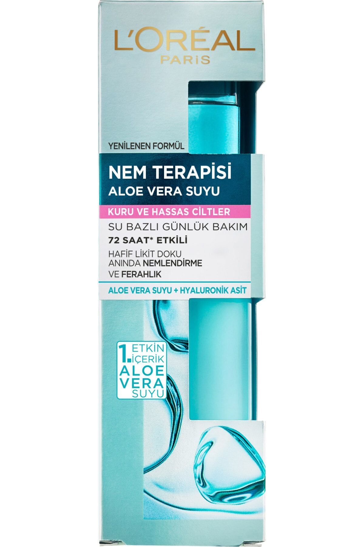 L'OREAL PARİS NEM TERAPİSİ ALOE VERA SUYU KURU VE HASSAS CİLTLER İÇİN NEMLENDİRİCİ 70ml-