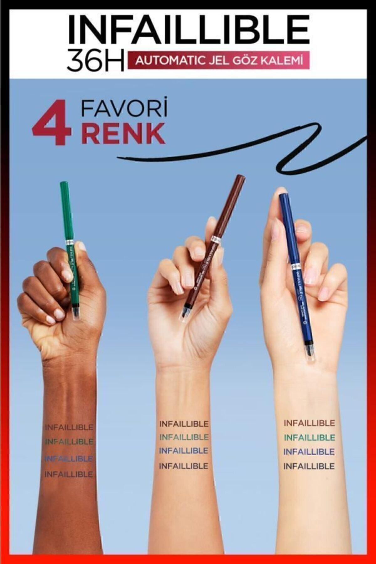 LOREAL PARİS INFAİLLABLE  JEL GÖZ KALEMİ  SİYAH-