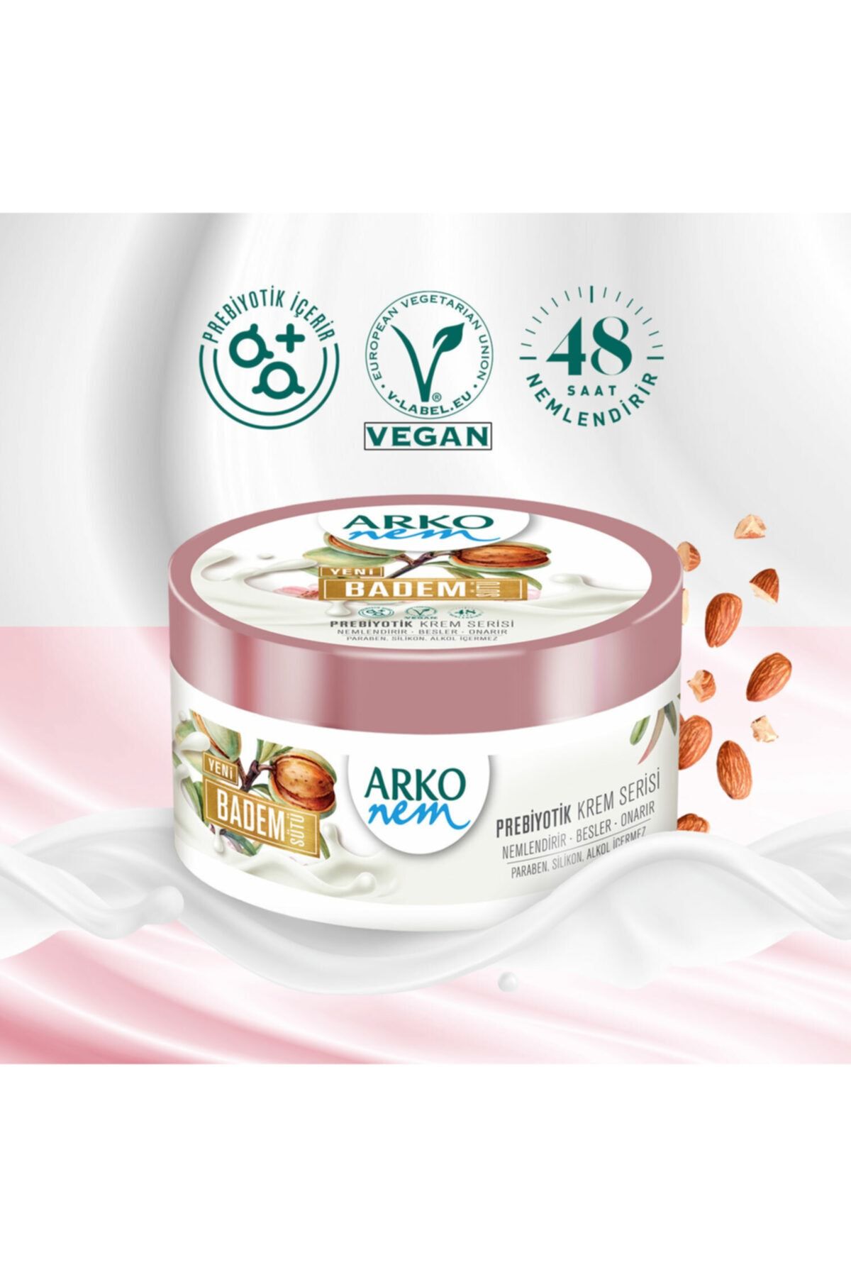 ARKO NEM PREBİYOTİK KREM SERİSİ BADEM SÜTÜ 250ML-