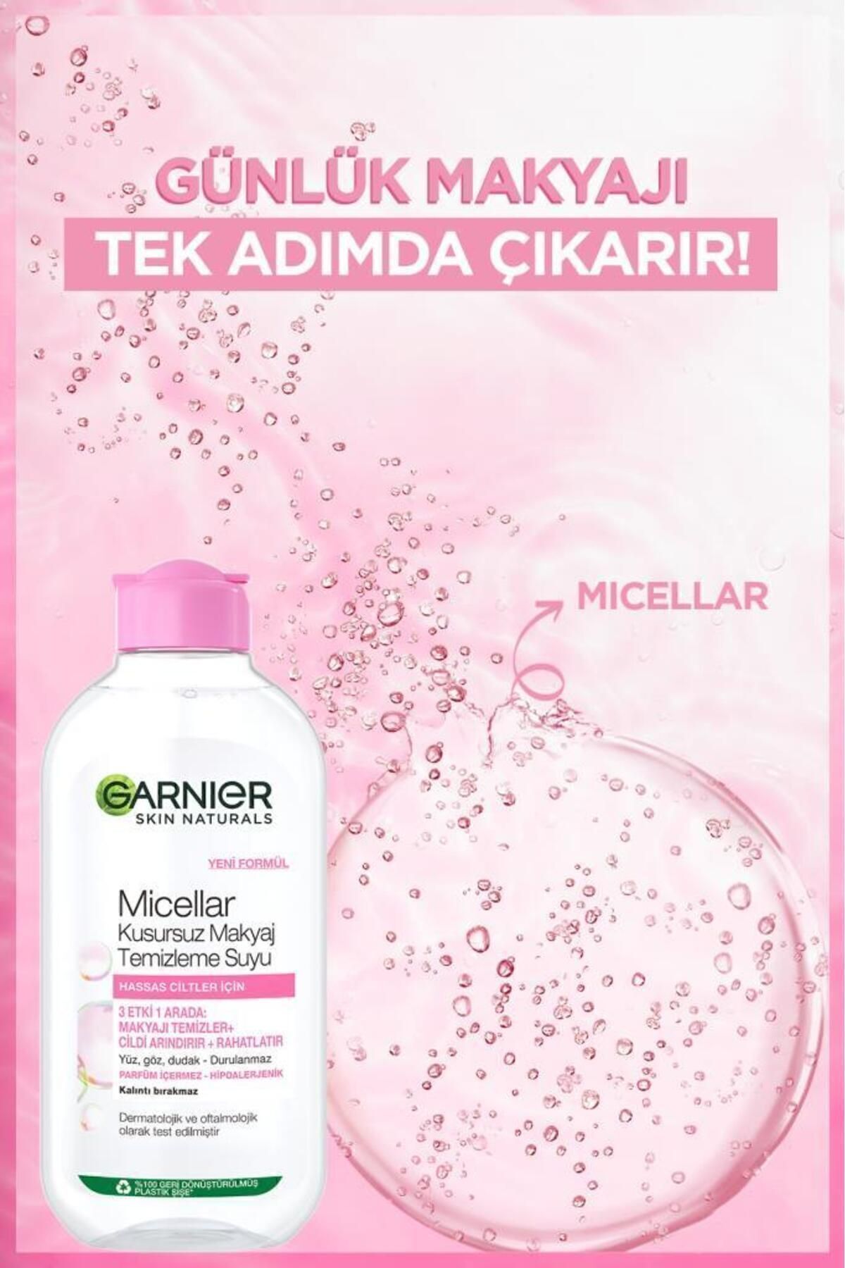 GARNİER MİCELLAR KUSURSUZ MAKYAJ TEMİZLEME SUYU  200ML-