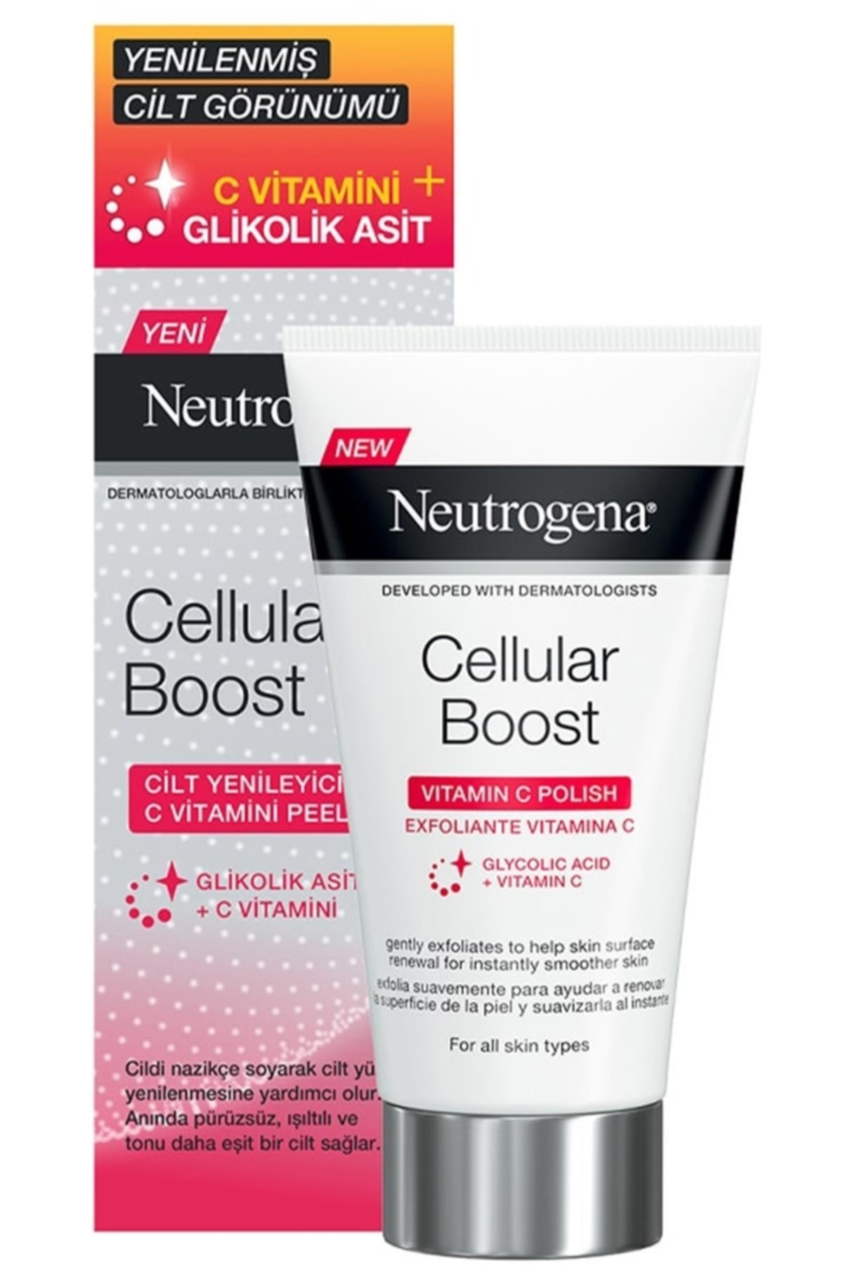 NEUTROGENA CELLULAR BOOST CİLT YENİLEYİCİ C VİTAMİNİ PEELİNG 75 ML-
