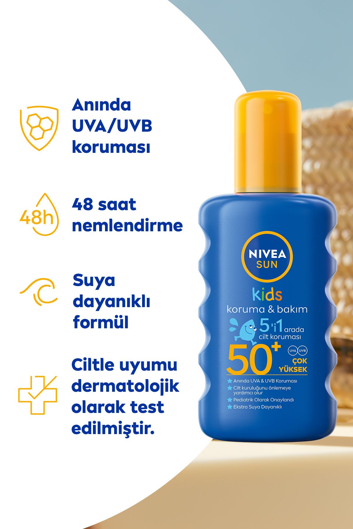NIVEA SUN ÇOCUK RENKLİ NEML.GÜNEŞ SPREYİ GKF 50-