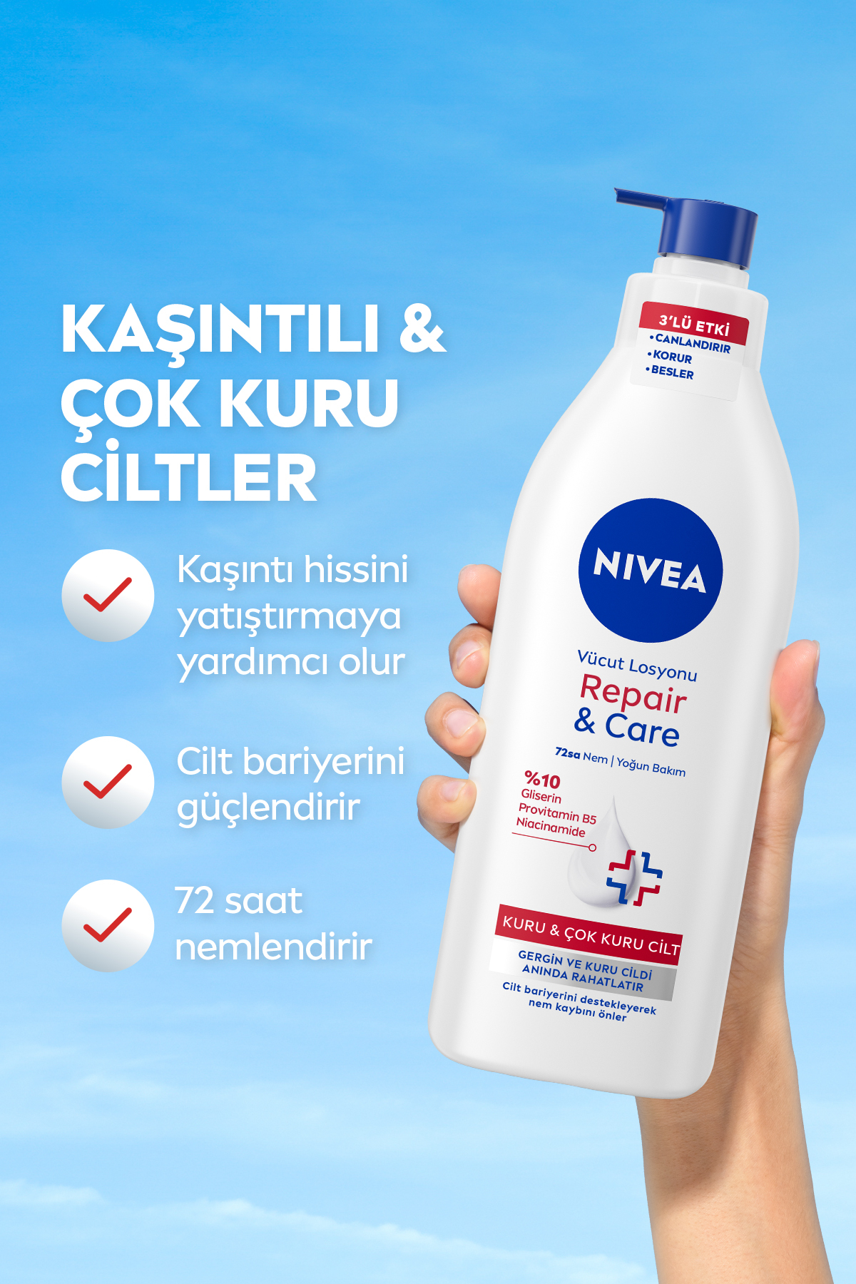NİVEA REPAIR CARE YOĞUN BAKIM ONARICI VÜCUT LOSYON 400ML-