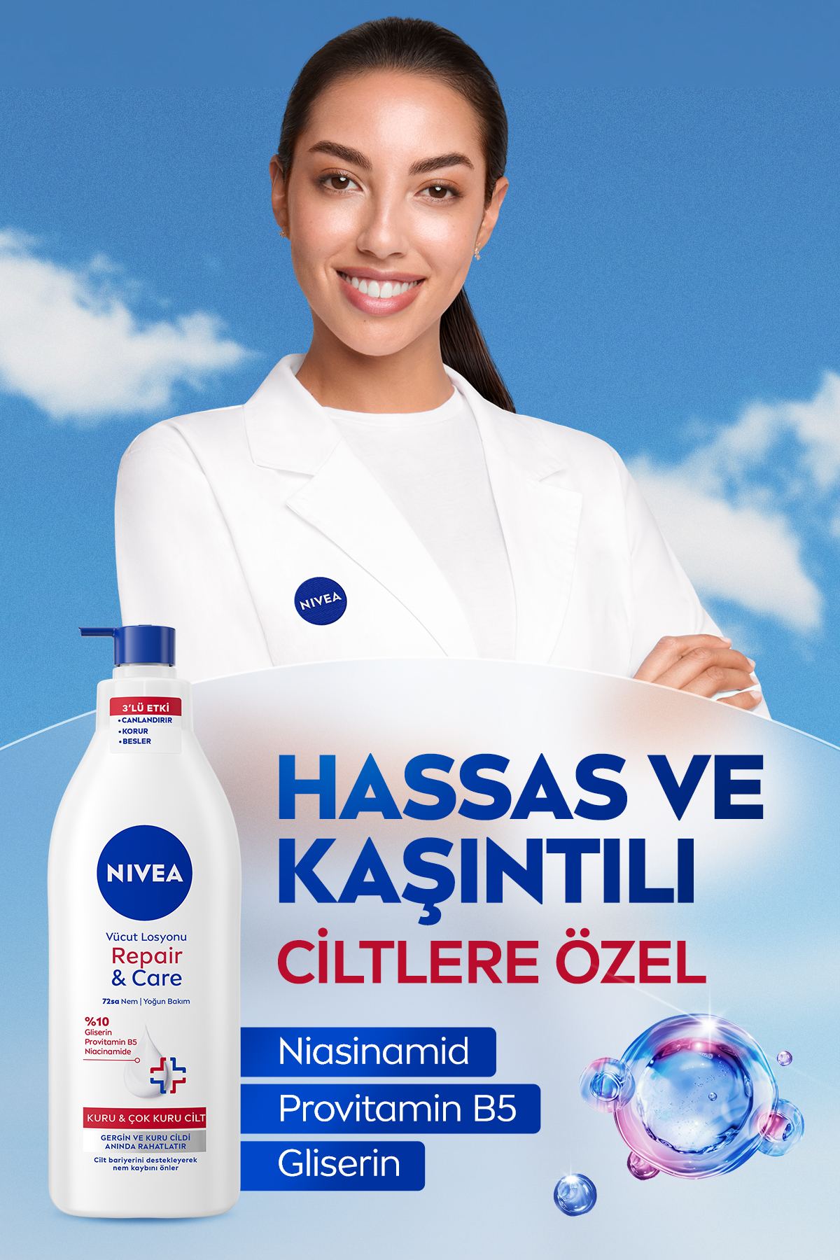 NİVEA REPAIR CARE YOĞUN BAKIM ONARICI VÜCUT LOSYON 400ML-