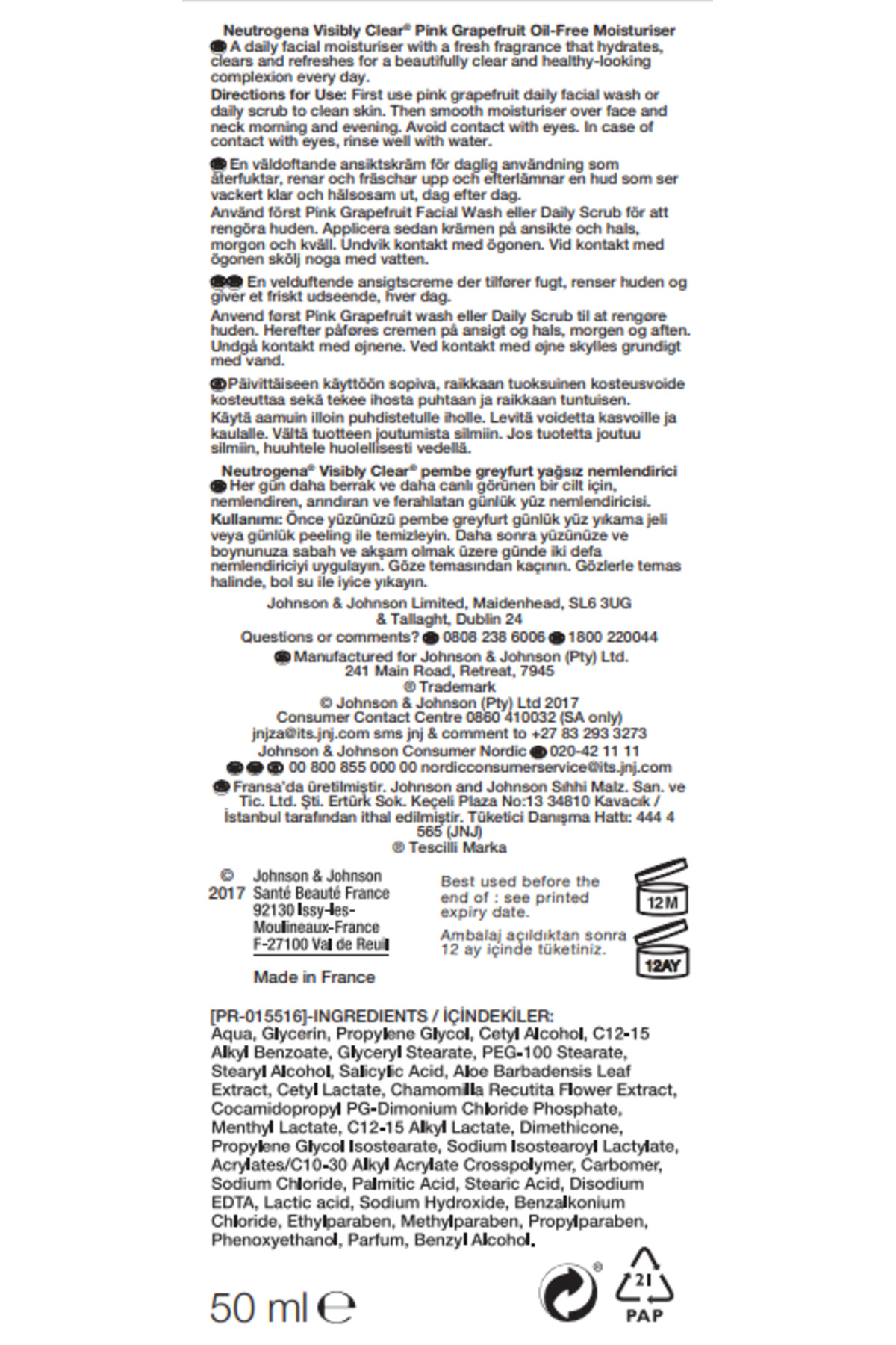 NEUTROGENA PEMBE GREYFURT YAĞSIZ NEMLENDİRİCİ 50ML-