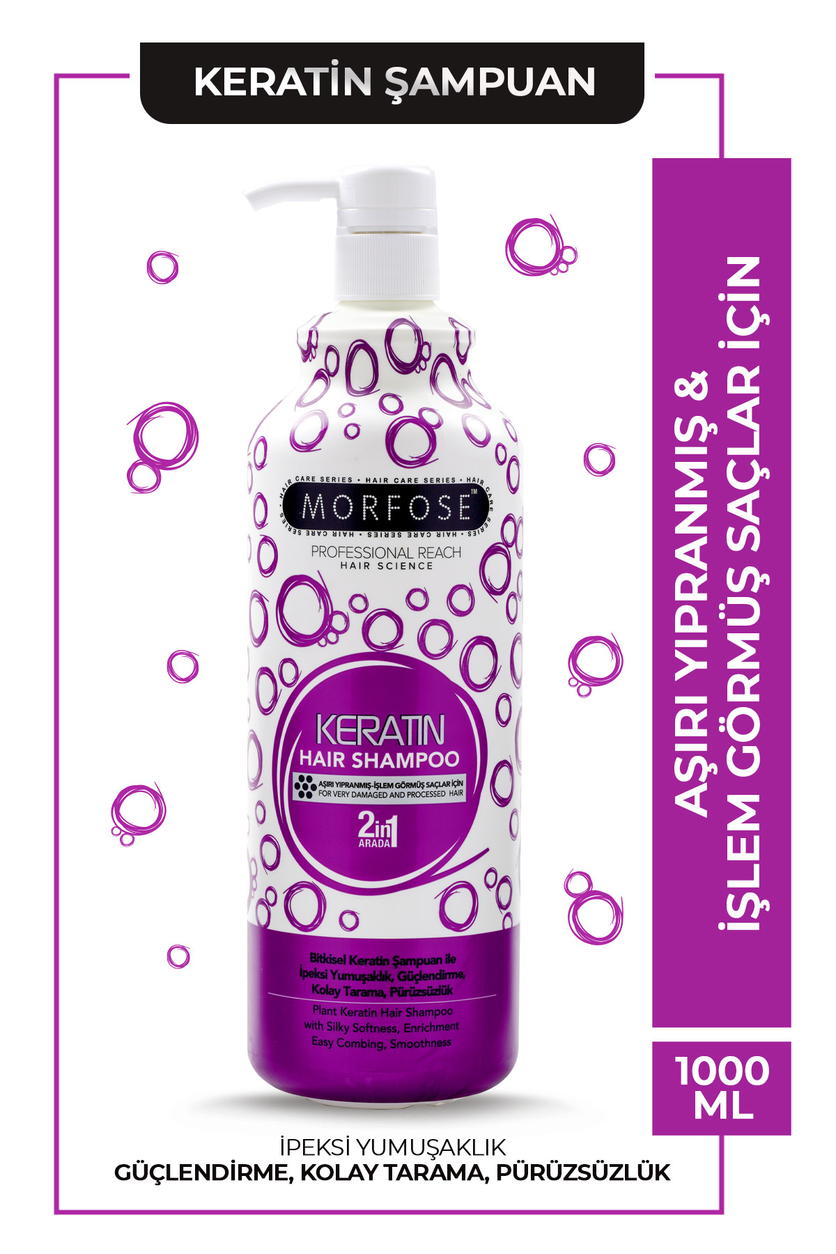 MORFOSE KERATİN  2İN1 ŞAMPUANI 1000 ML-
