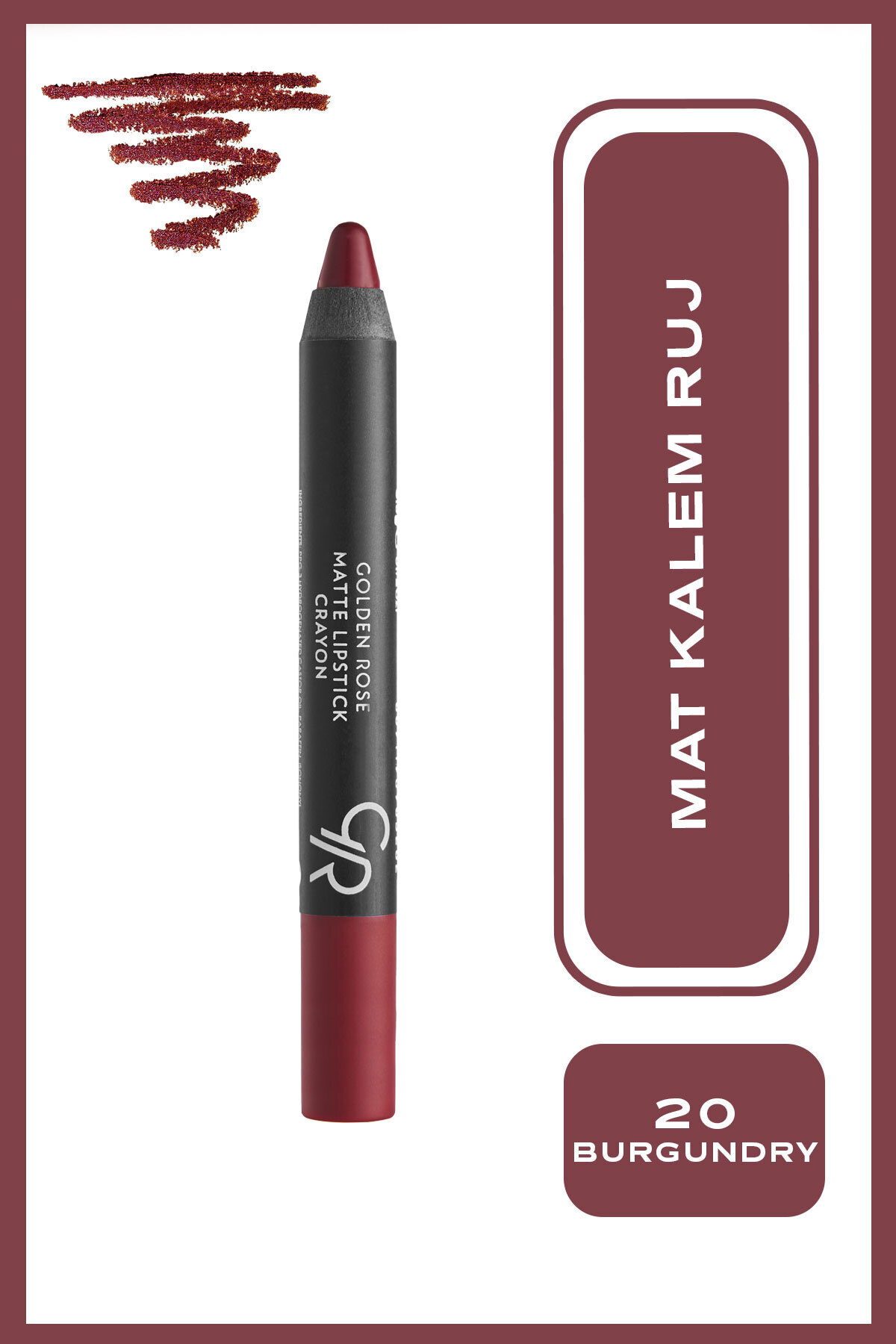 GOLDEN ROSE KALEM RUJ MATTE CRAYON NO:20 LİPSTİCK-