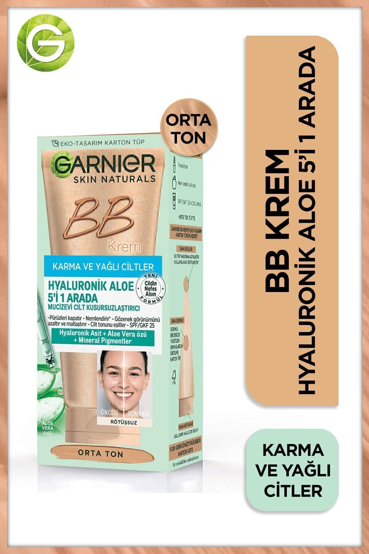 Garnier Karma Yağlı Ciltler  BB Krem Orta Ton 50ml-