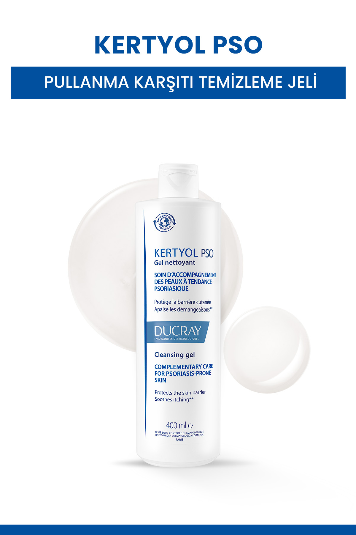 DUCRAY NEMLENDİRİCİ TEMİZLEME JELİ KERTOL PSO 400ML-