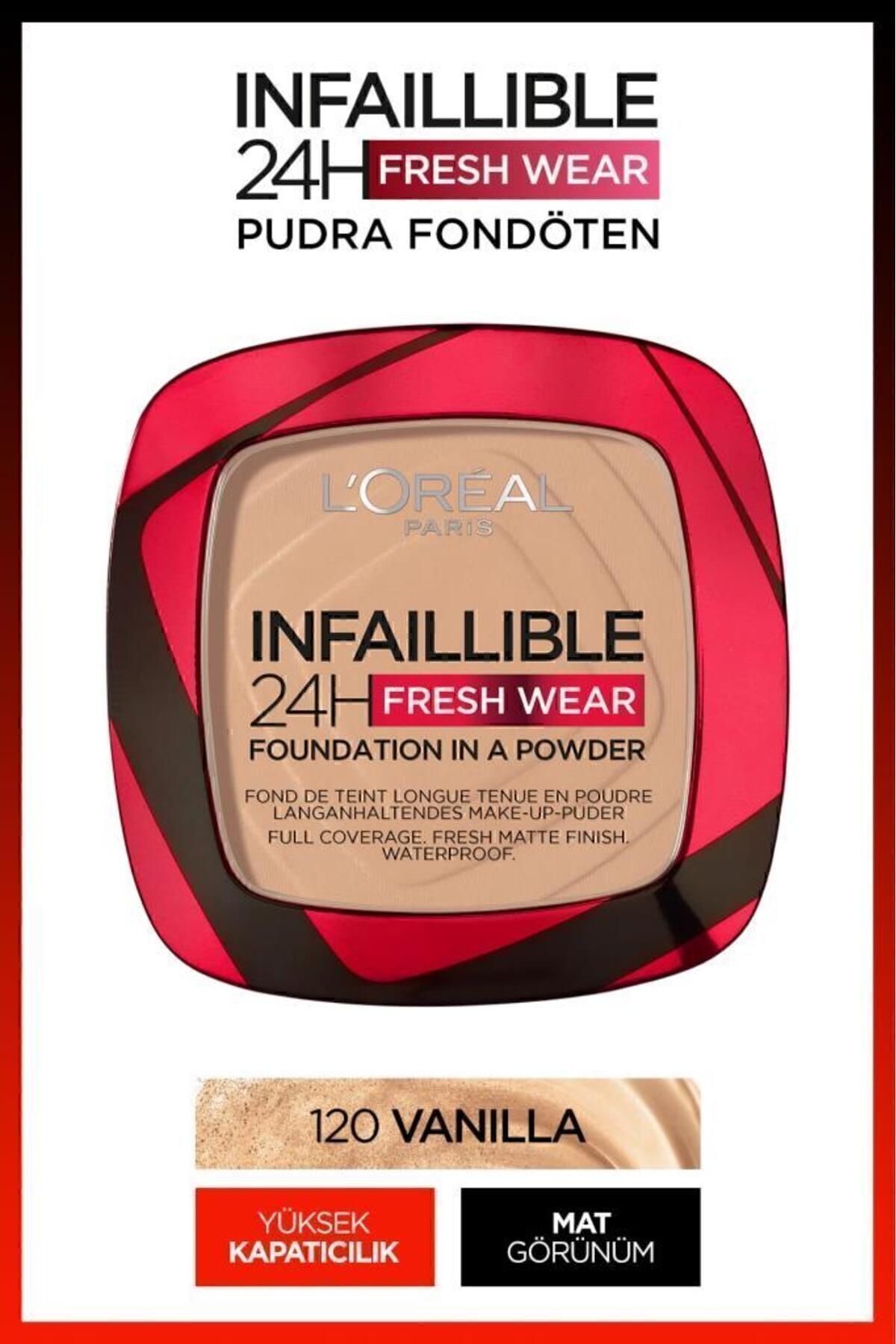LOREAL PARİS  INFALBLE 24HFRESHWEAR PUDRA FONDÖTEN 120VANİLLA-