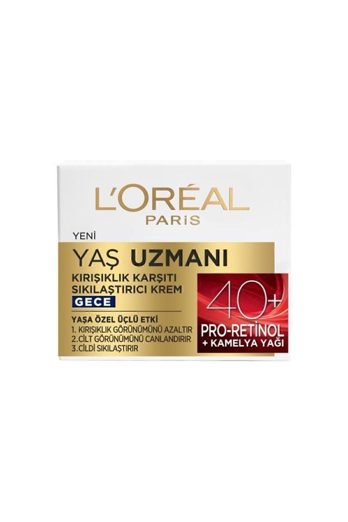 LORÉAL PARİS YAŞ UZMAN 40+ KIRIŞIKLIK KARŞITI SIKILAŞTIRICI GECE KREMİ 50ML-