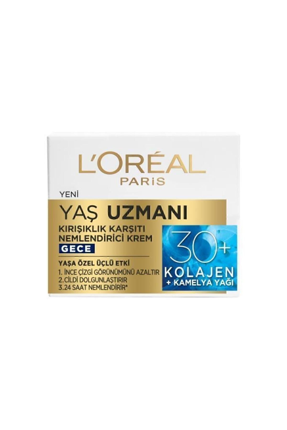 LOREAL PARİS YAŞ UZMAN 30+ KIRŞKLK KARŞIT NEMLENDİRİCİ GECE KREMİ 50ML-
