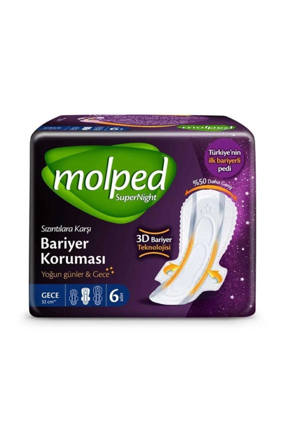 MOLPED SUPERNİGHT  GECE 6LI HİJYENİK PED-