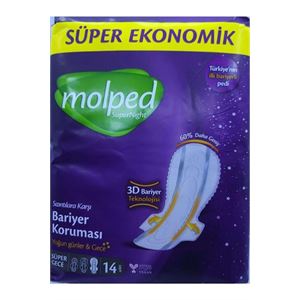 MOLPED SUPERNİGHT SÜPER UZUN 14LÜ HİJYENİK PED-