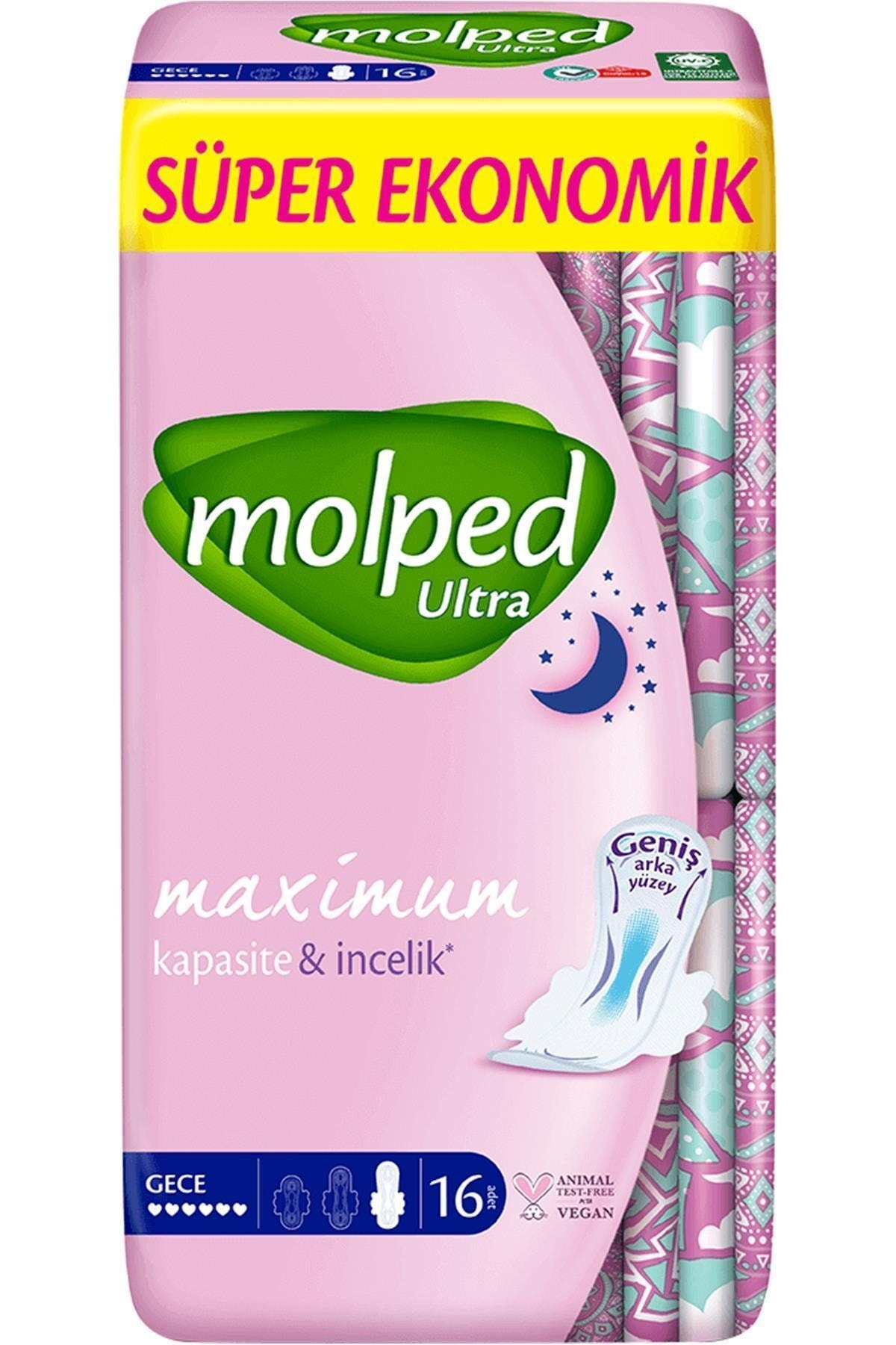 MOLPED ANATOMİK GECE 16LI HİJYENİK PED-