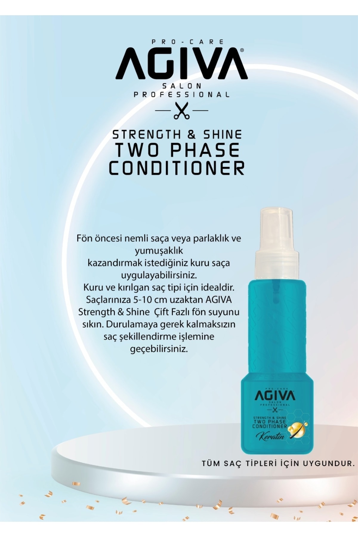 Agiva Çift Fazlı Fön Suyu Keratin 100 ml-