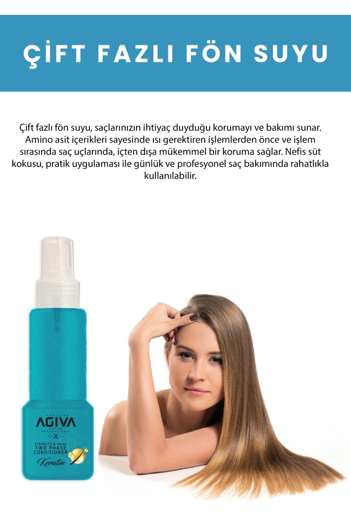 Agiva Çift Fazlı Fön Suyu Keratin 100 ml-