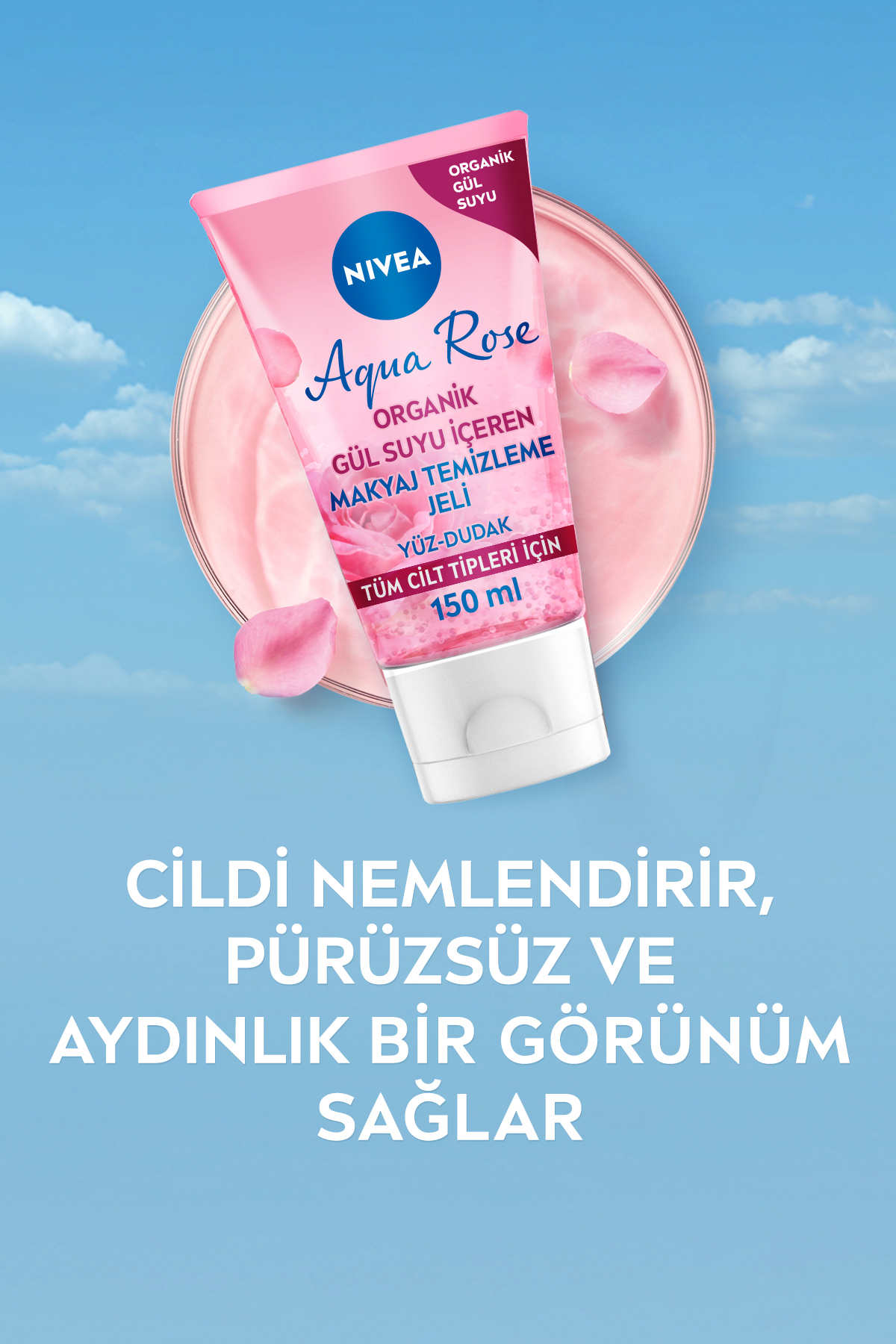 NIVEA AQUA ROSE MAKYAJ TEMİZLEME JELİ 150ML-