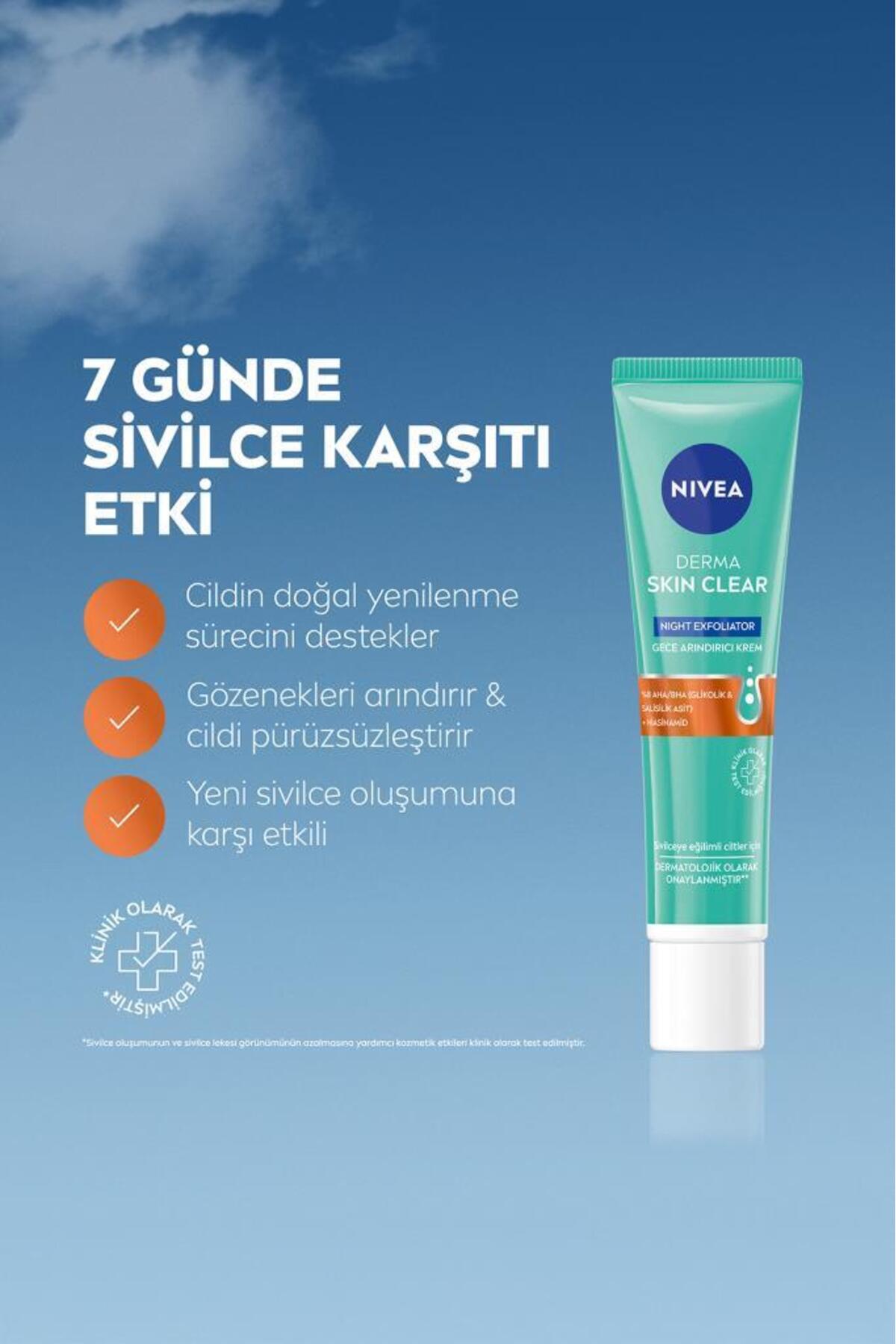 NIVEA DERMA SKIN CLEAR NIGHT EXFOLIATOR GECE 40ML-