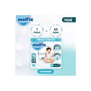 Molfix Premium Ultra Fırsat Paketi 5 Beden 66 Adet-