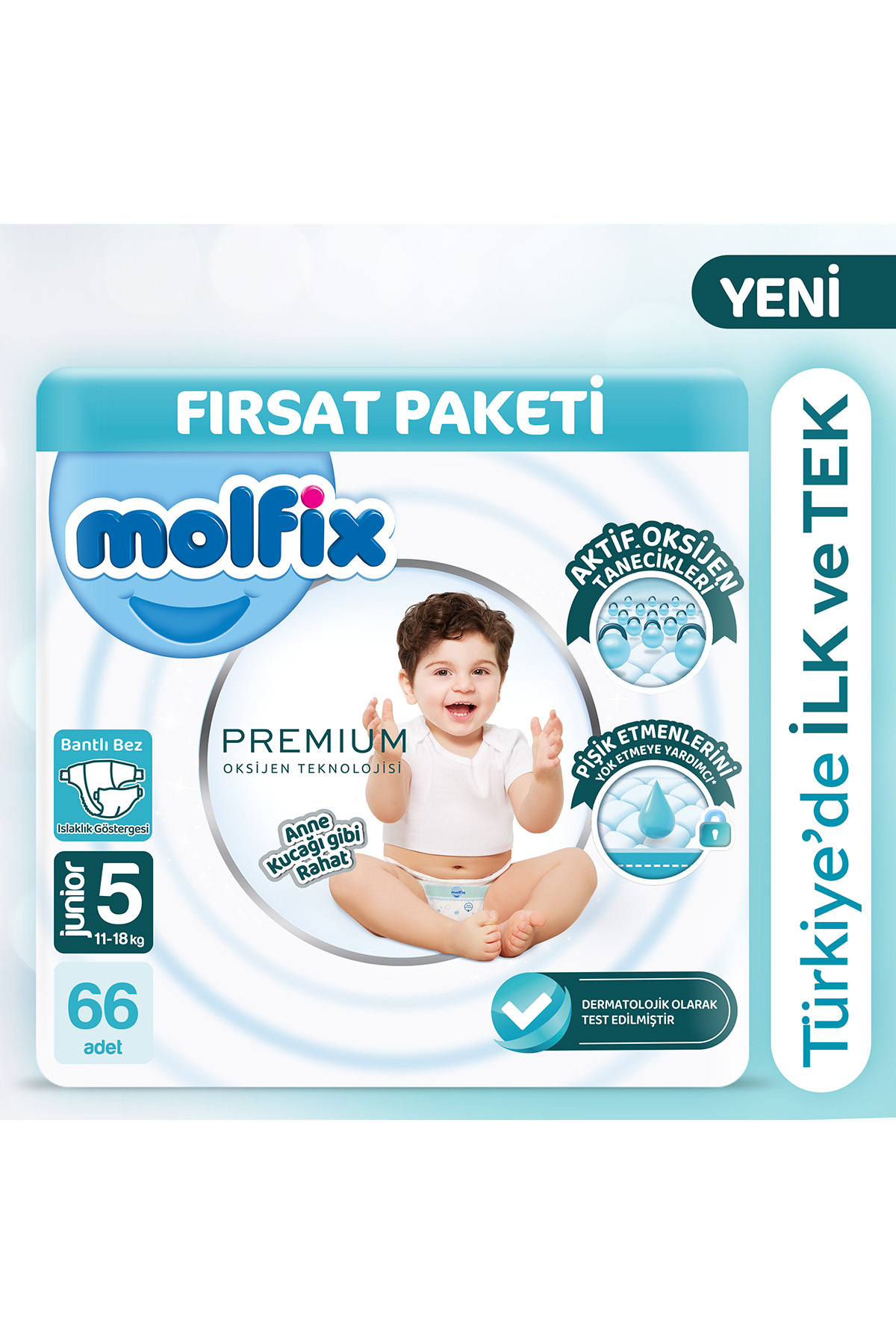 Molfix Premium Ultra Fırsat Paketi 5 Beden 66 Adet-